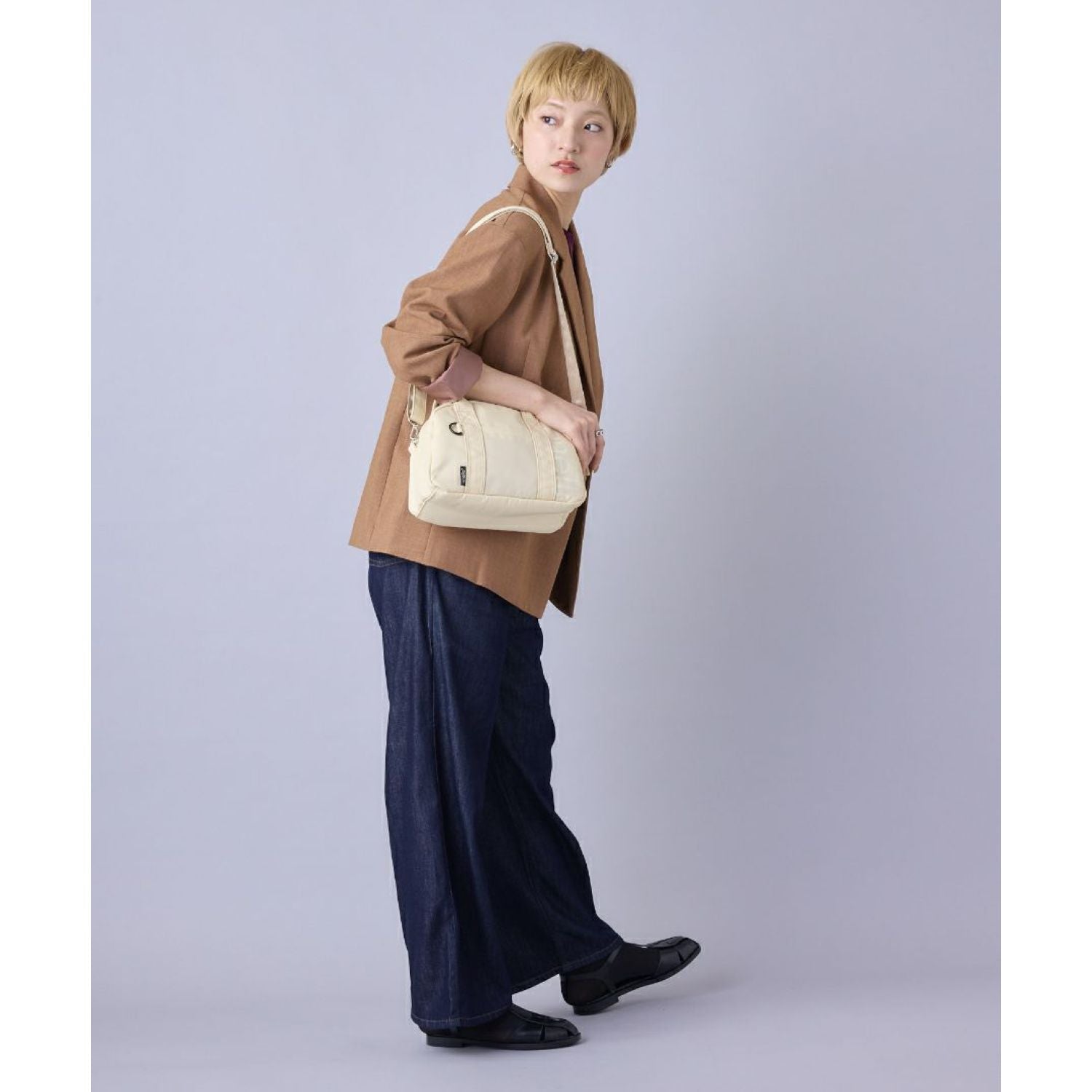 Anello Alf 2Way Mini Boston Bag (Ivory)