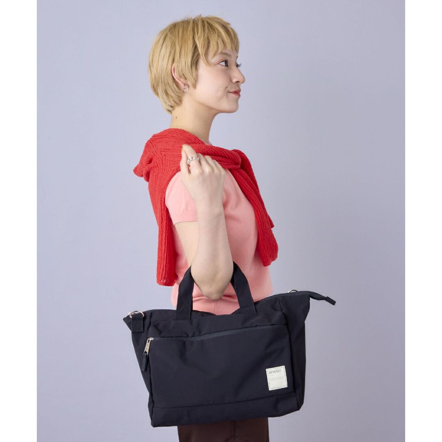 Anello Circle 2Way Tote Bag (Grey)