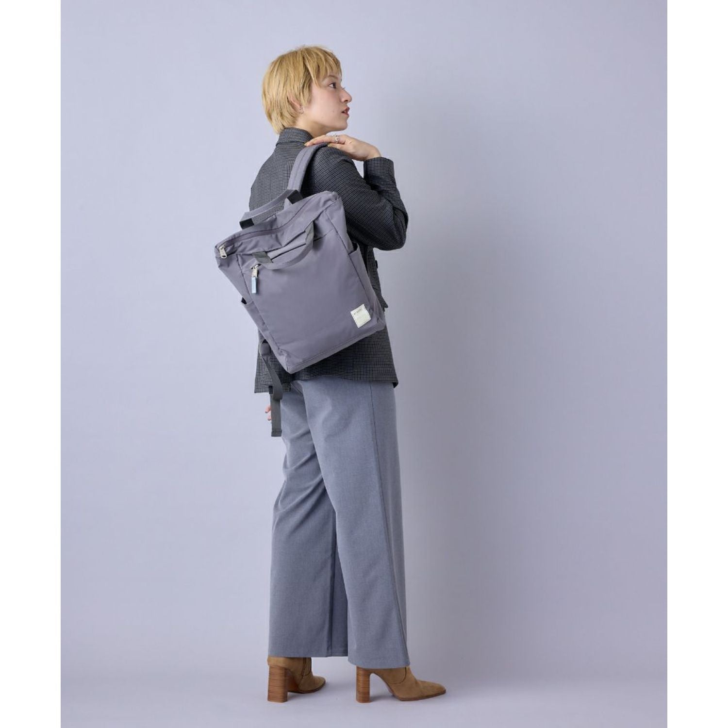 Anello Circle Tote Backpack (Grey)