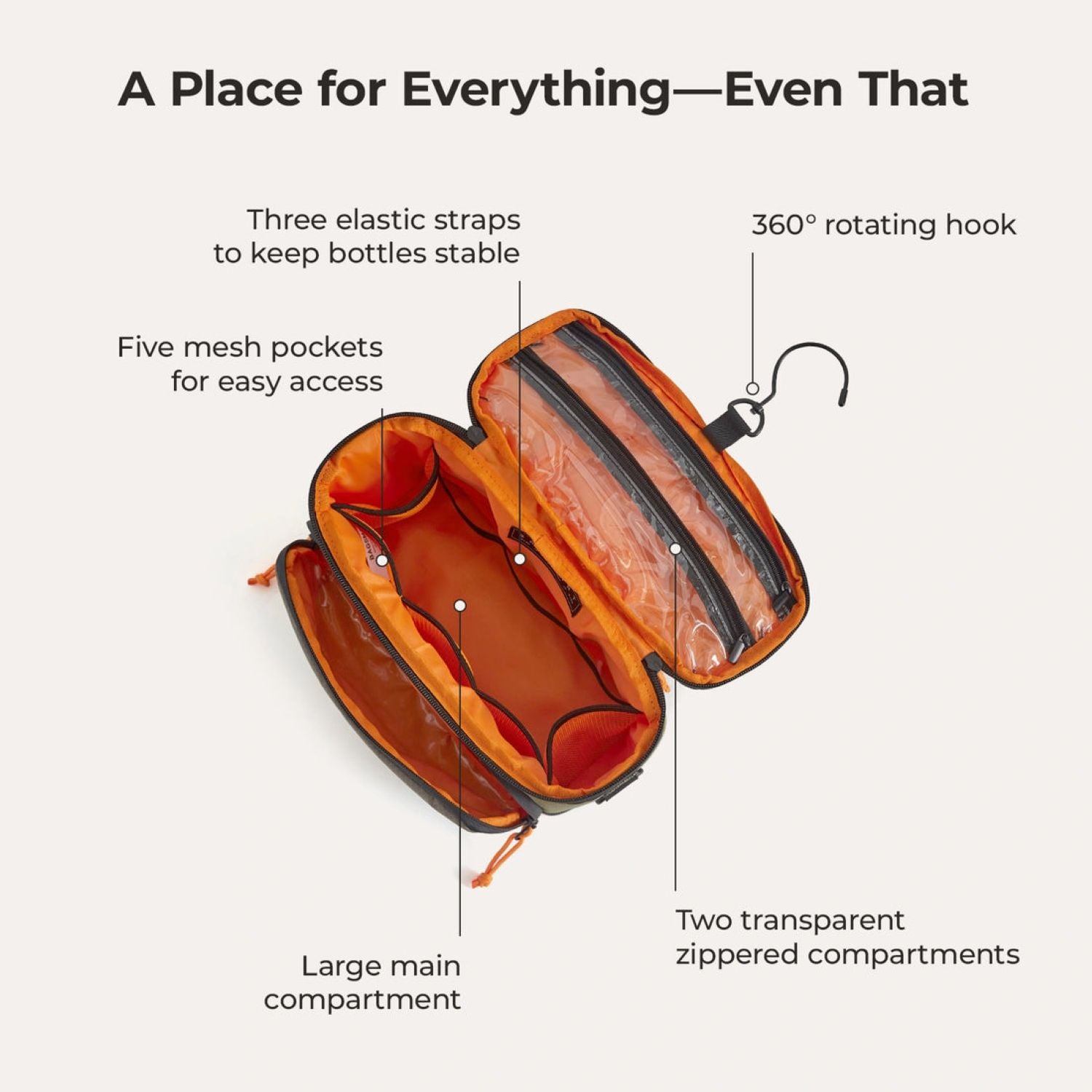 Bagsmart Blast Hanging Toiletry Bag 4.5L (Mossy)