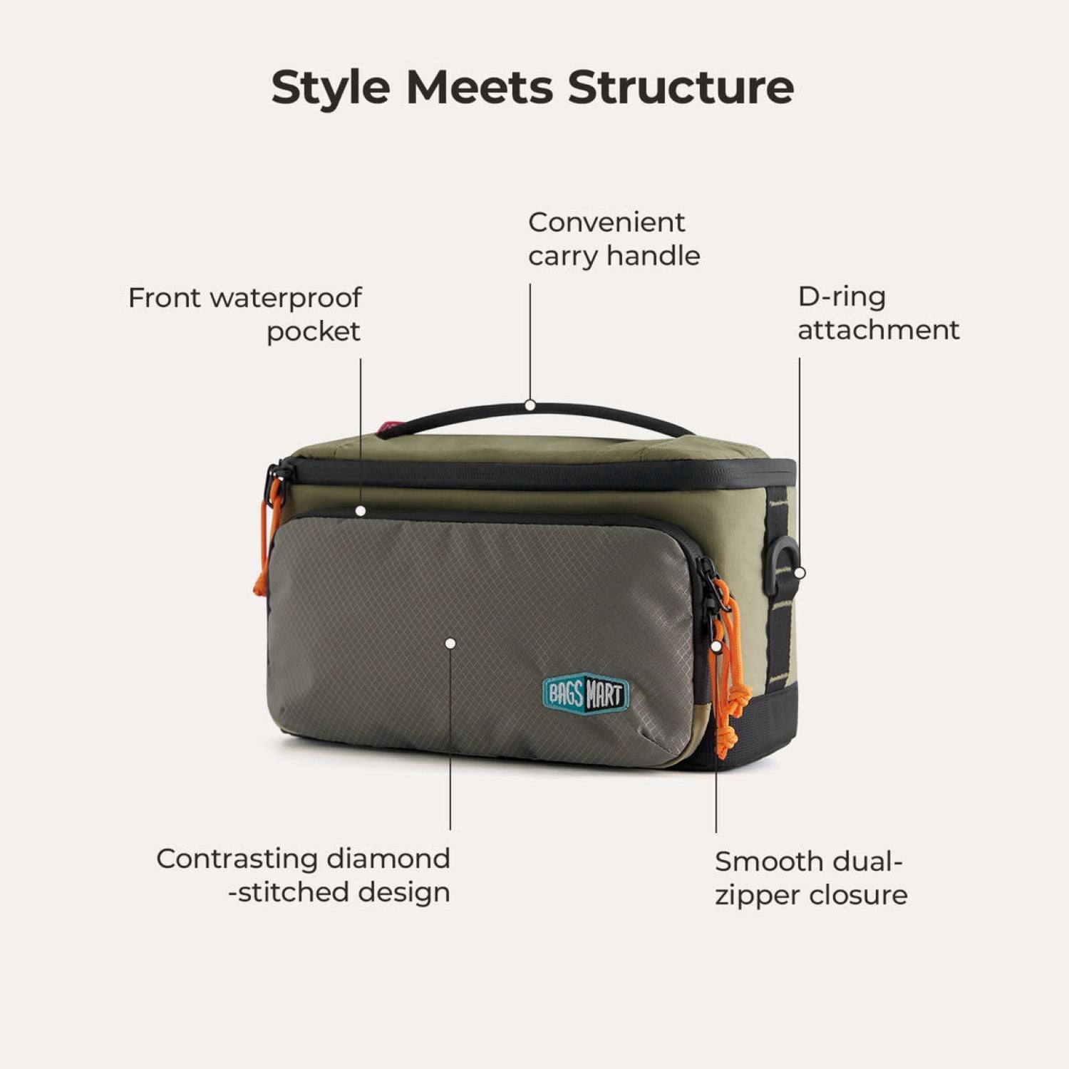 Bagsmart Blast Hanging Toiletry Bag 4.5L (Mossy)