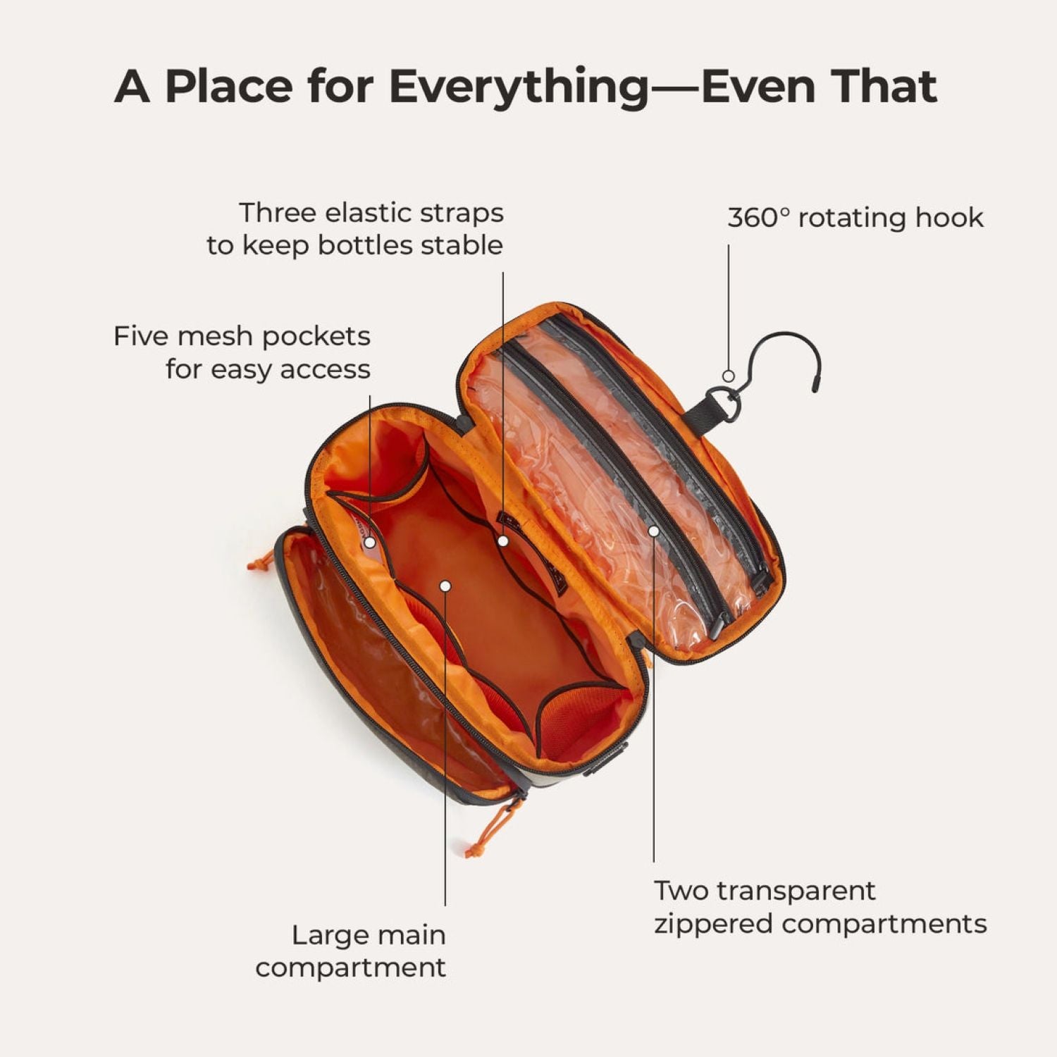 Bagsmart Blast Hanging Toiletry Bag 4.5L (Peyote)