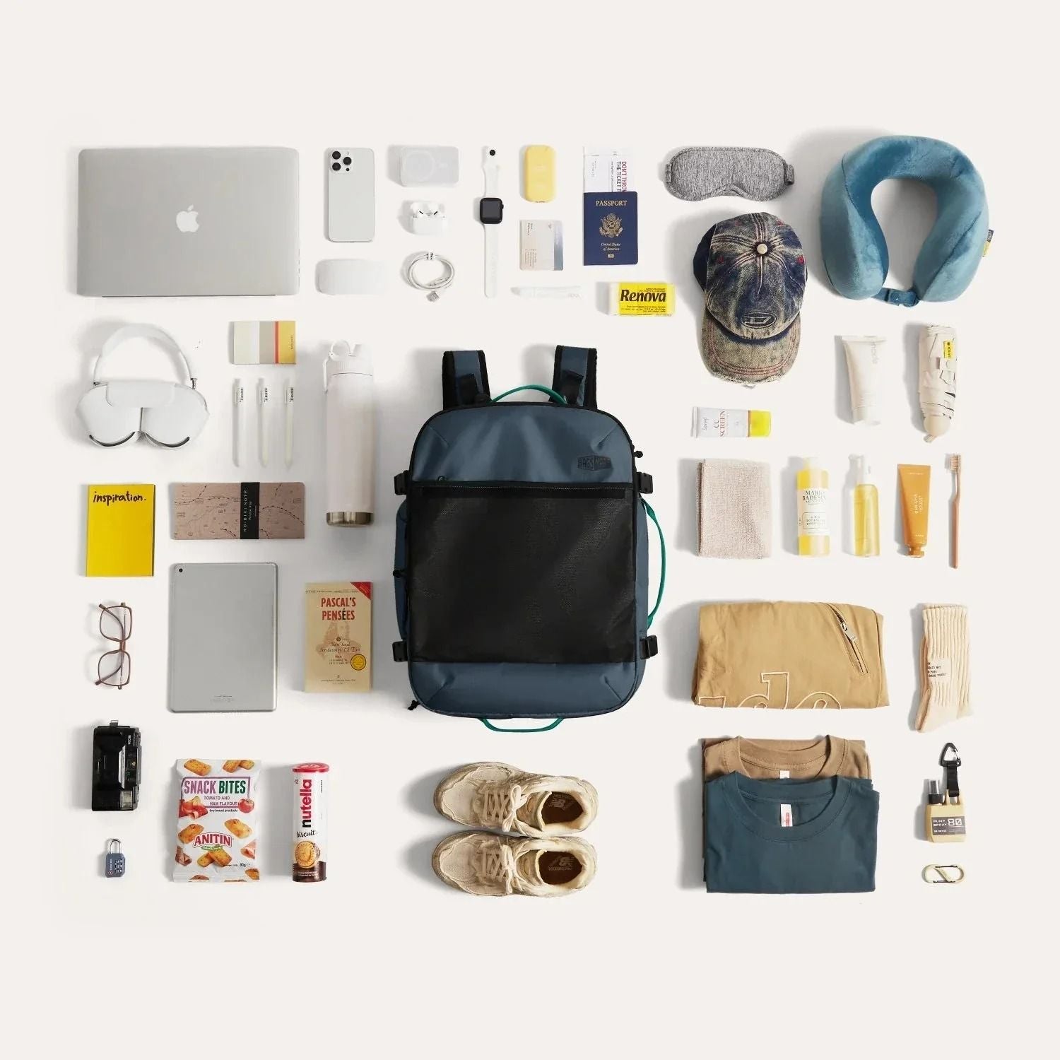 Bagsmart Blast Pro Quick Access Carry On Travel Backpack 40L (Navy Blue)