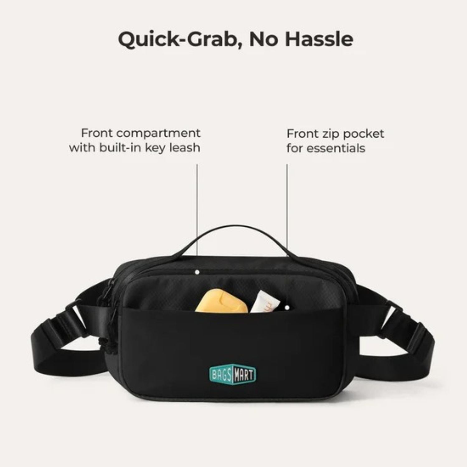 Bagsmart Blast Travel Sling Bag 3.3L (Black)