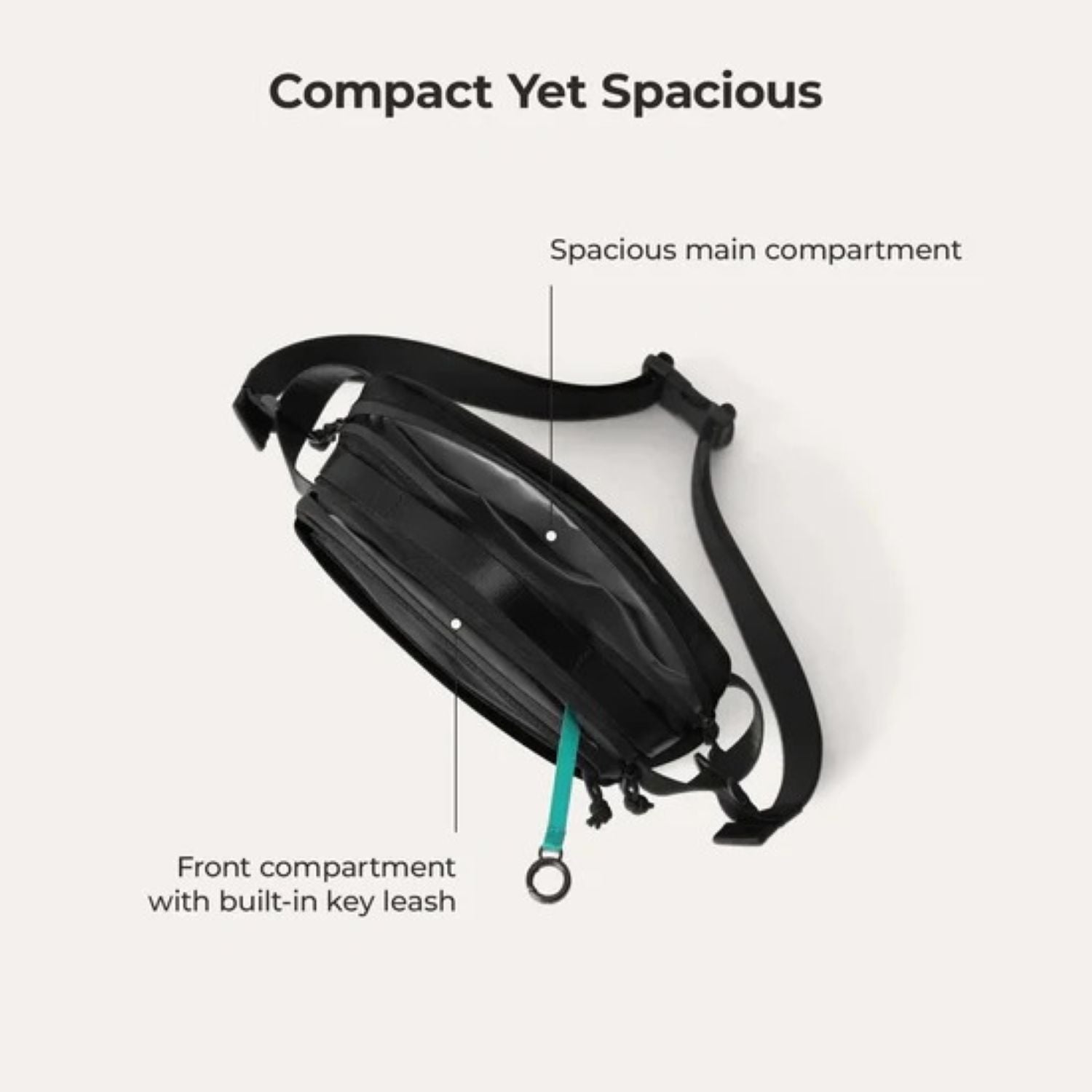 Bagsmart Blast Travel Sling Bag 3.3L (Black)
