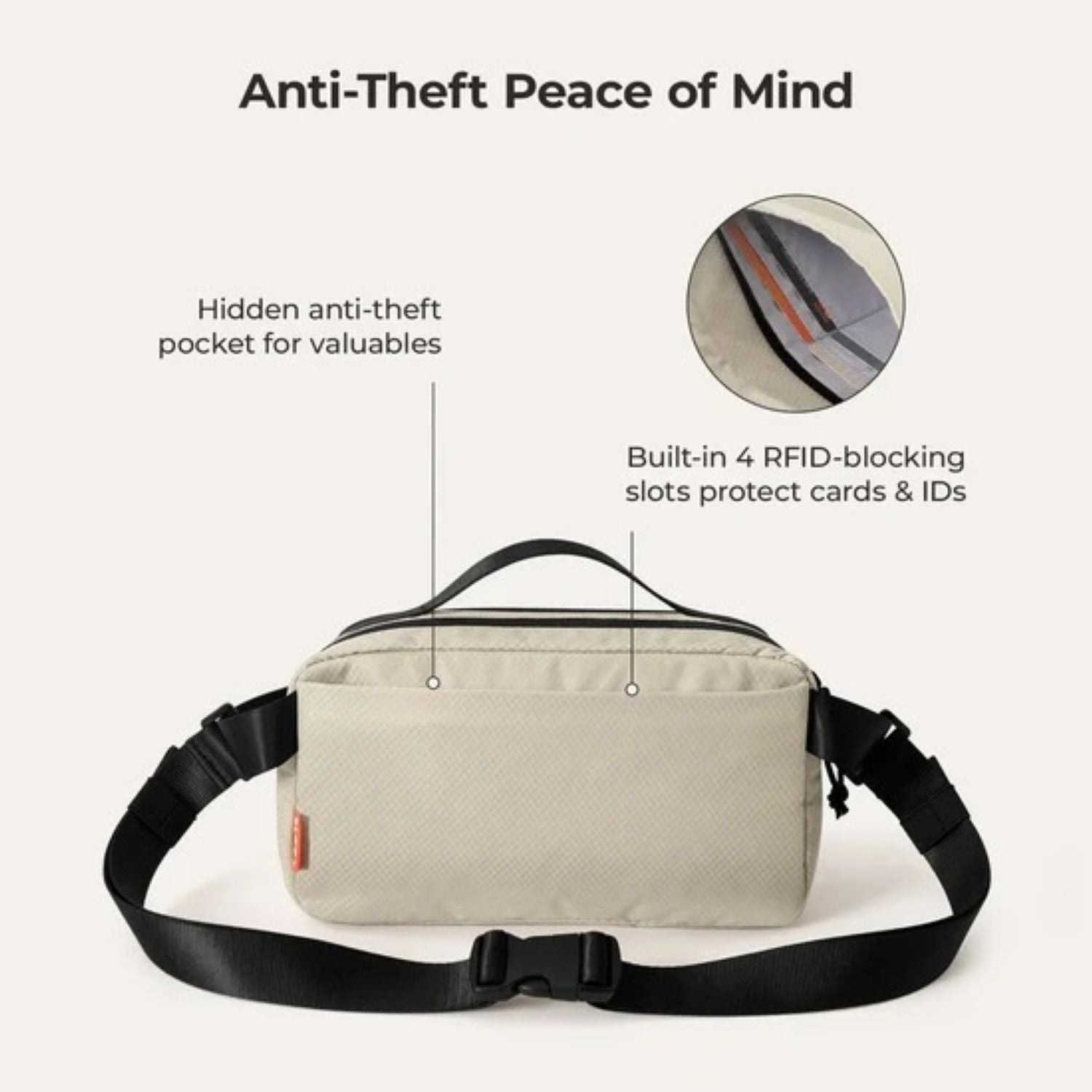 Bagsmart Blast Travel Sling Bag 3.3L (Oyster)