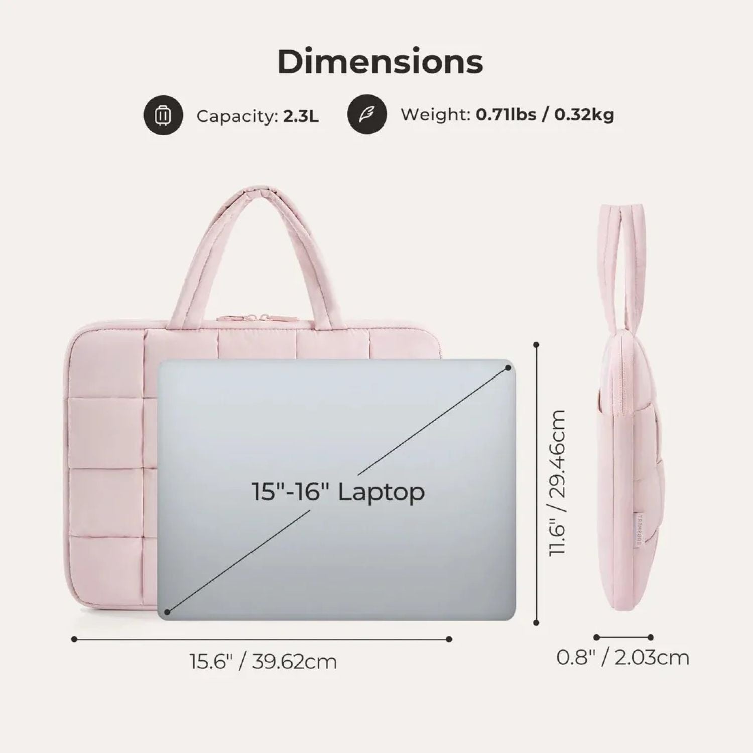 Bagsmart Bubble Laptop Sleeve Pro 15.6" (Pink)