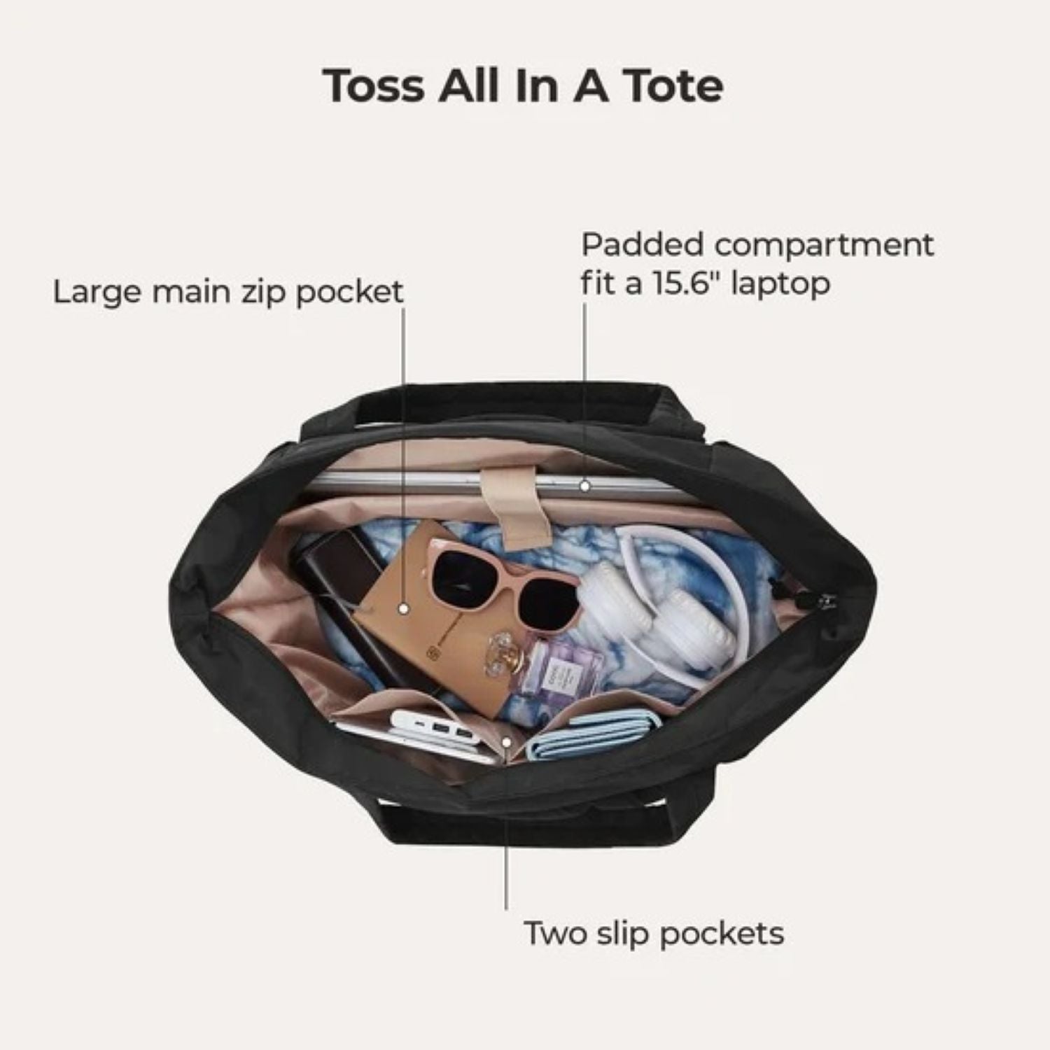Bagsmart Bubble Puffer Tote 22L - 28L (Black)