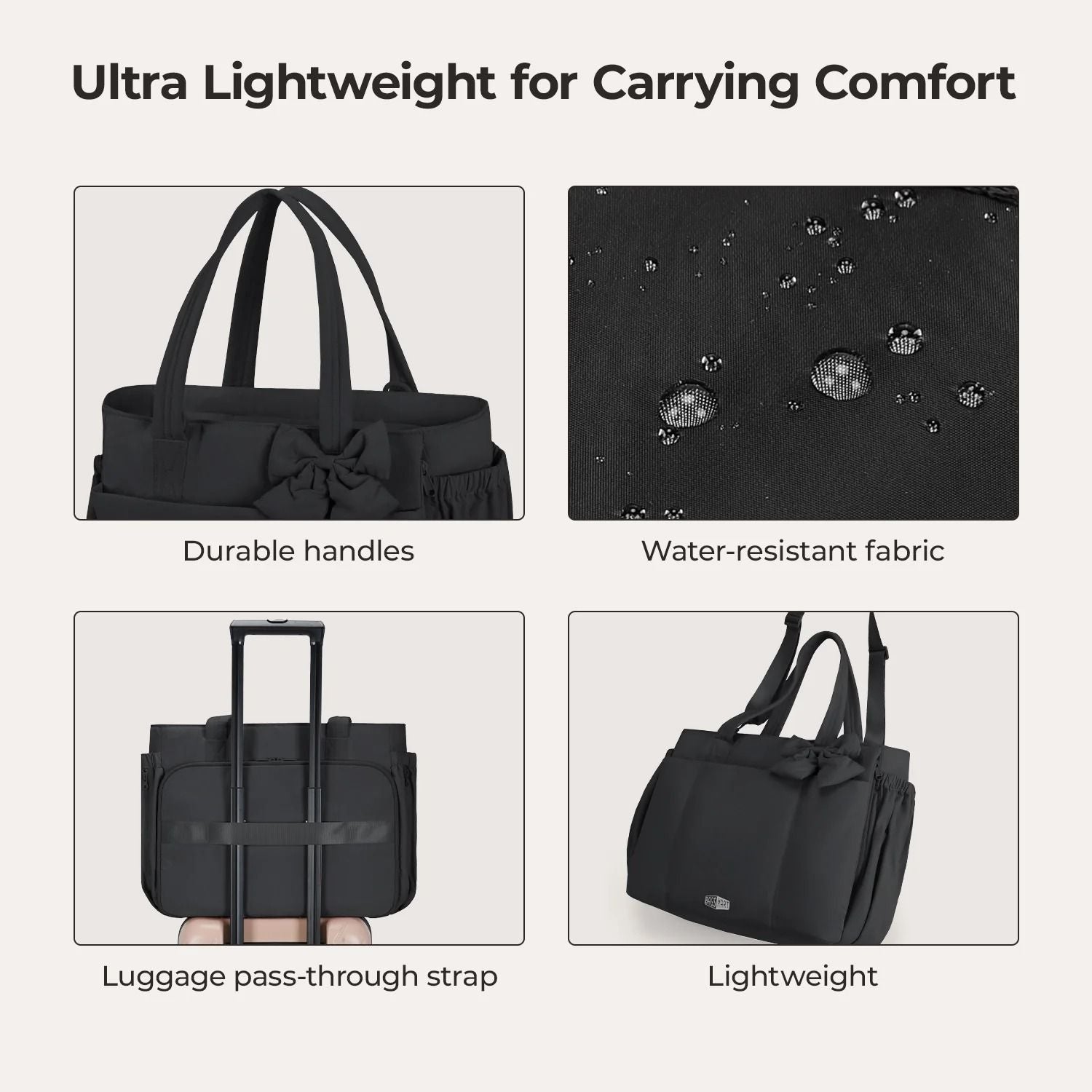 Bagsmart Crush Laptop Tote 23L (Black)