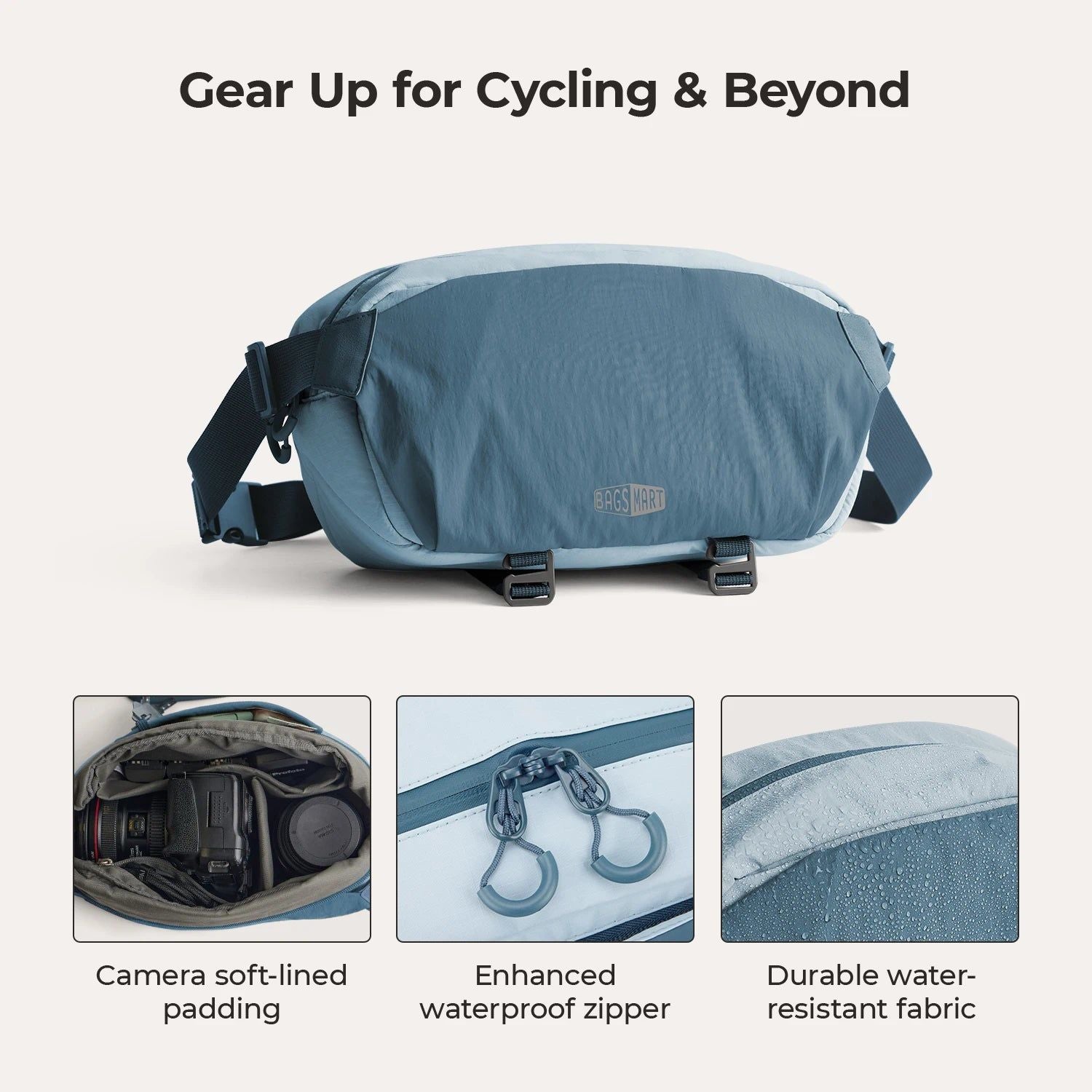 Bagsmart Soar Camera Sling Bag With Tripod Holder 6L (Dark Blue)