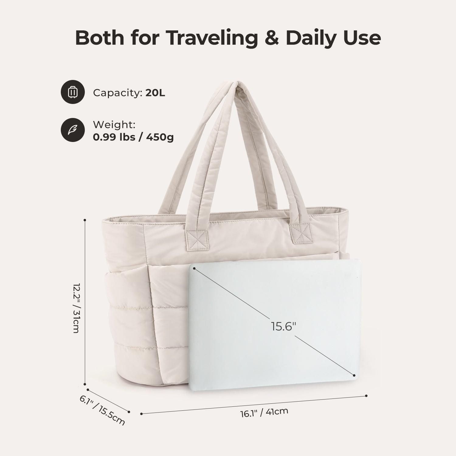 Bagsmart Zora Puffy Tote 20L (Beige)