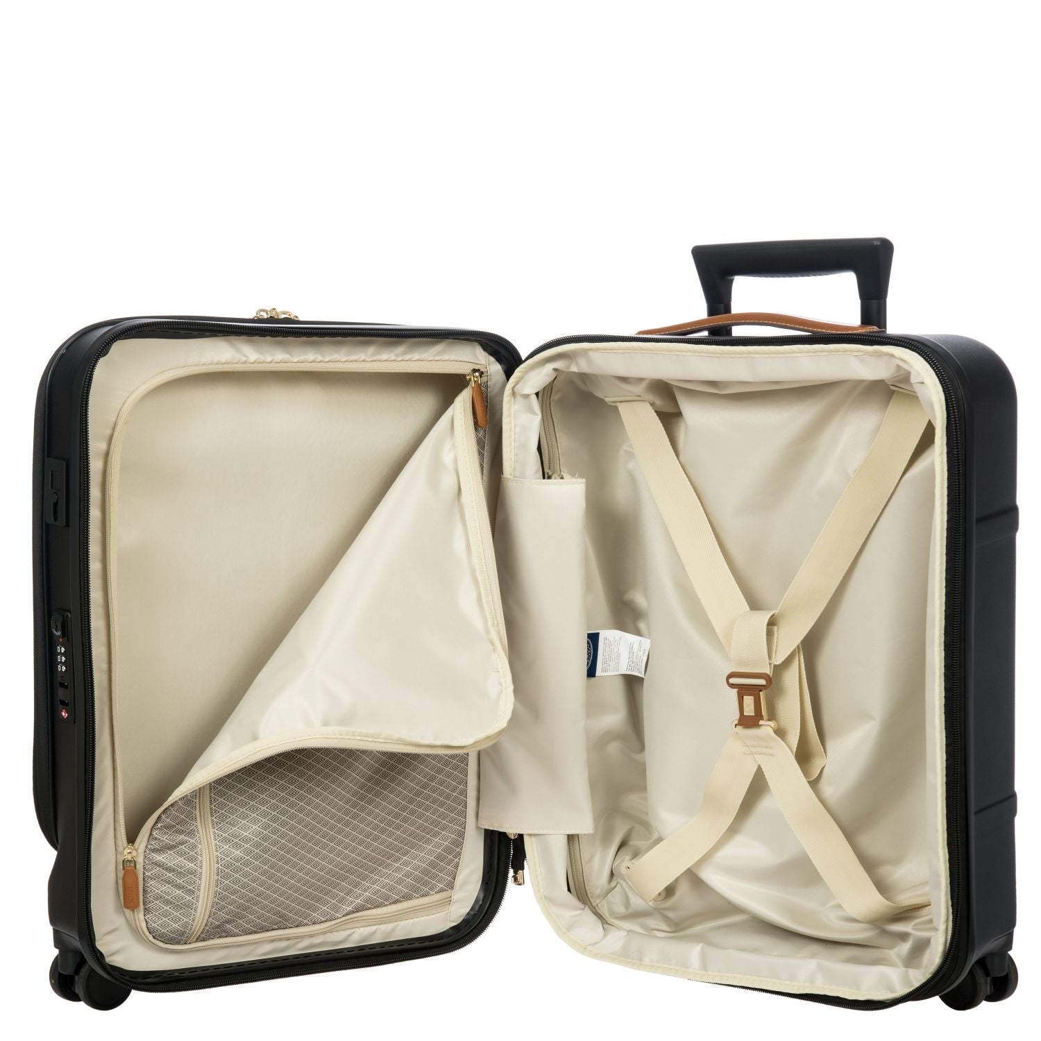 BRIC'S Bellagio 3 21" Expandable Carry-On Luggage Spinner + Pocket with USB (Black)