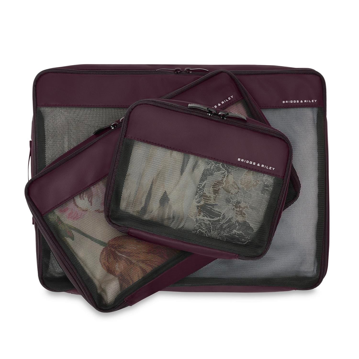 Briggs & Riley Check In Packing Cube Set - Plum