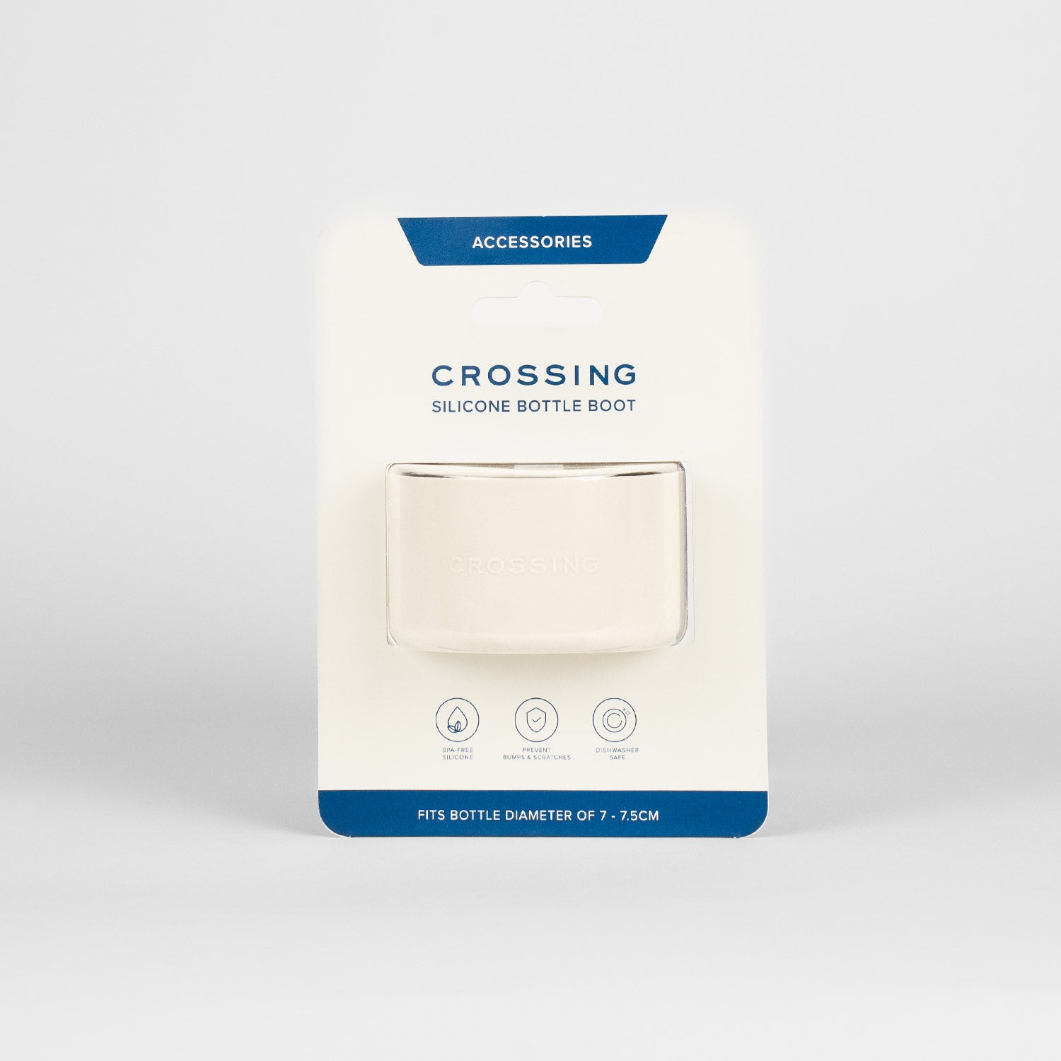 Crossing Silicone Water Bottle Boot - Fits Diameter 7-7.5cm (550ml) Blistered Pack - Cream