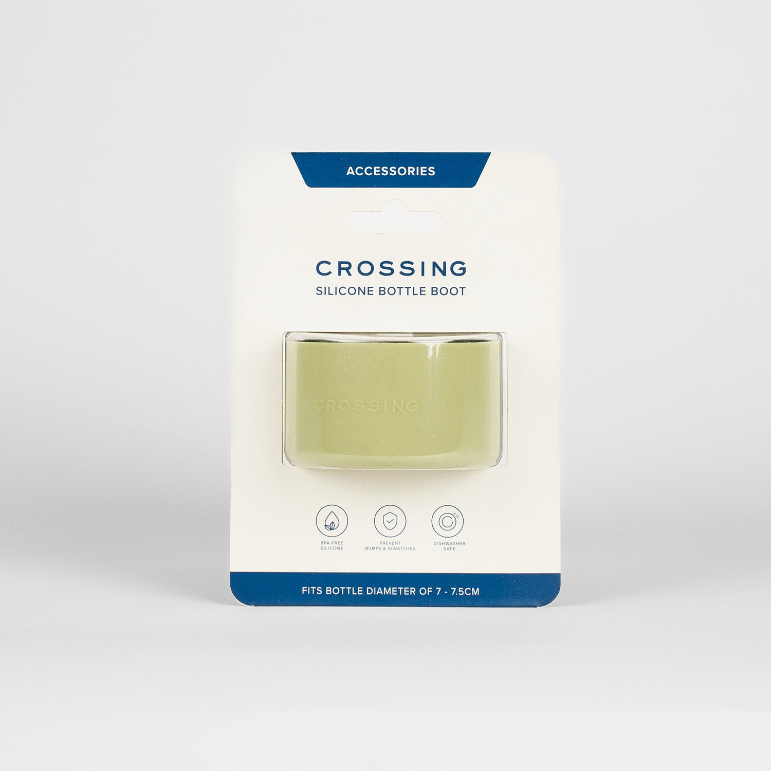 Crossing Silicone Water Bottle Boot - Fits Diameter 7-7.5cm (550ml) Blistered Pack - Moss