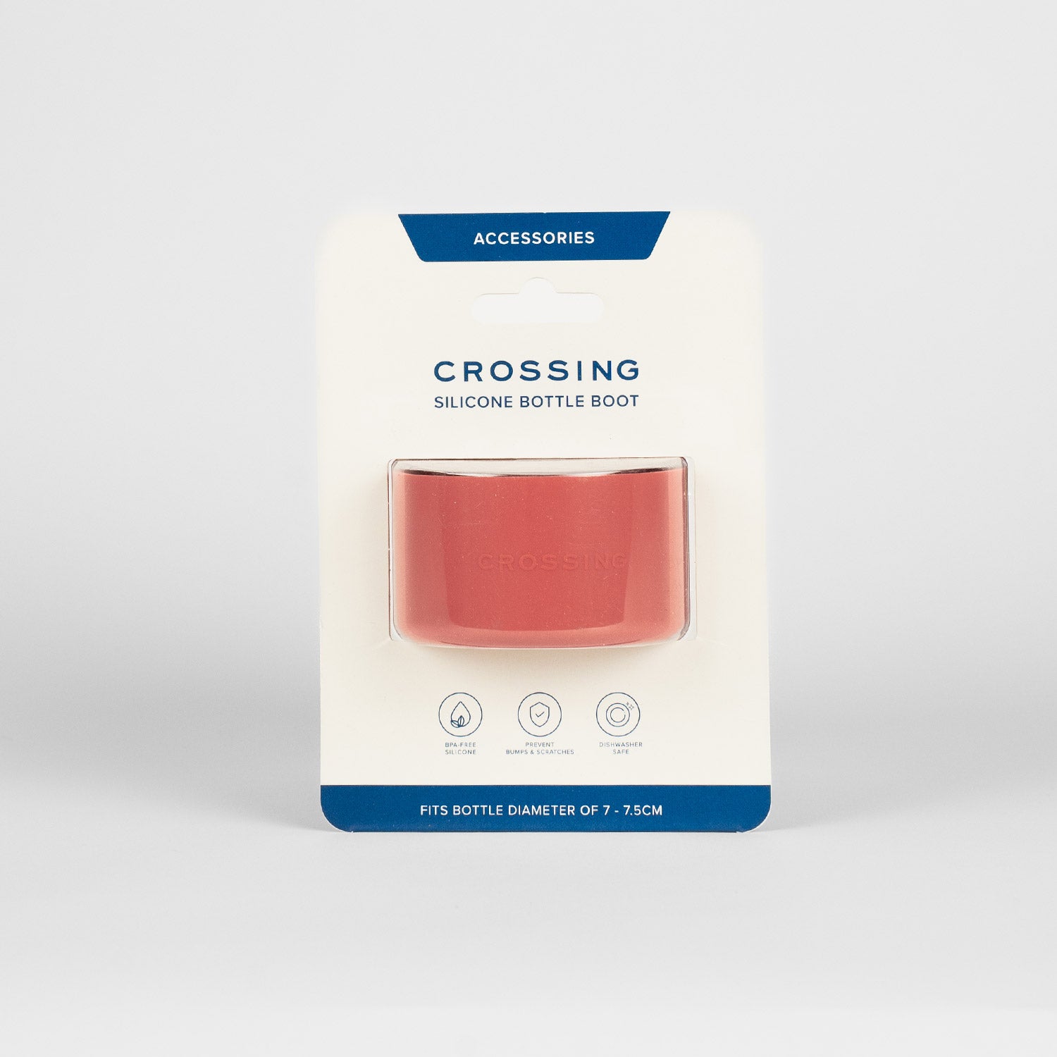 Crossing Silicone Water Bottle Boot - Fits Diameter 7-7.5cm (550ml) Blistered Pack - Red