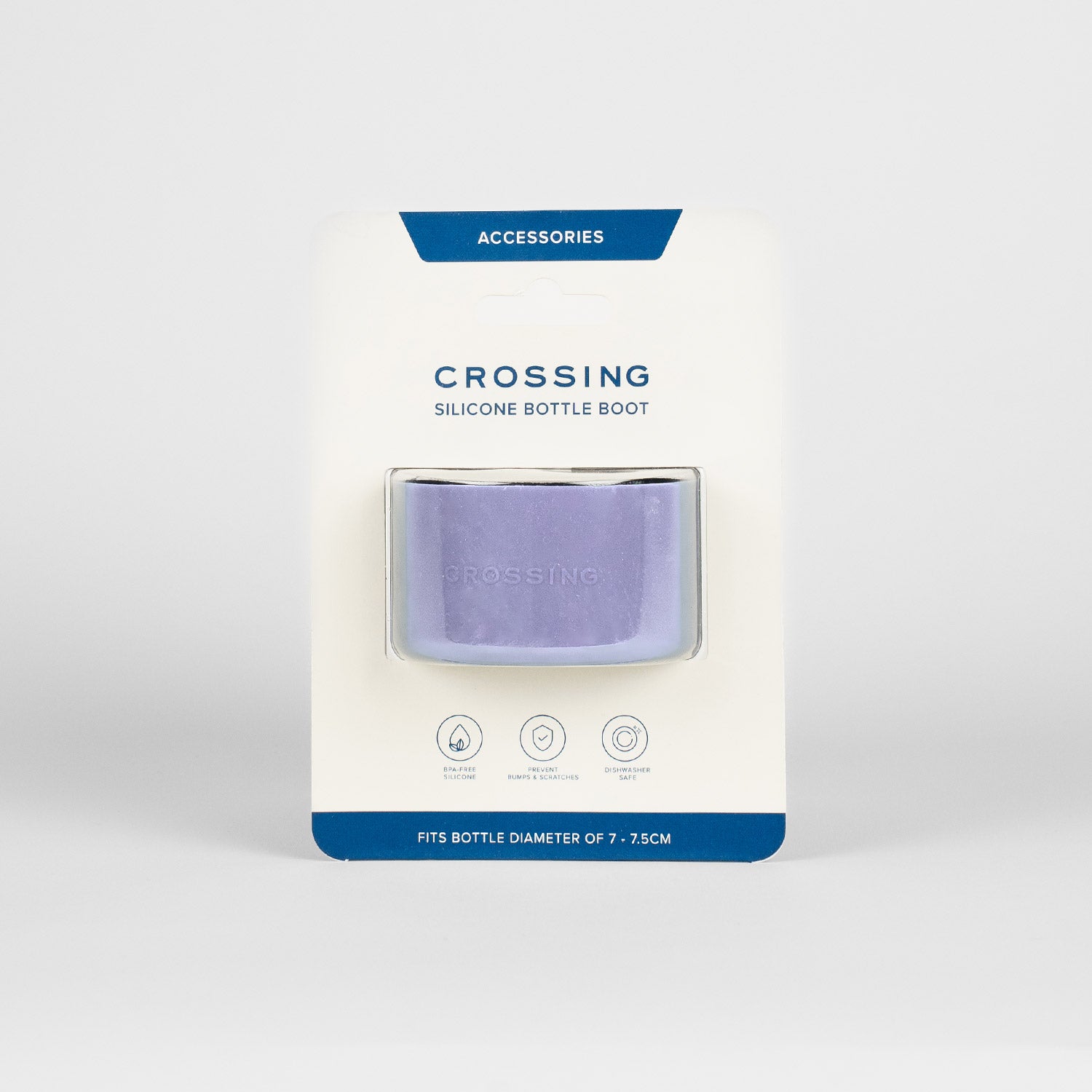 Crossing Silicone Water Bottle Boot - Fits Diameter 7-7.5cm (550ml) Blistered Pack - Sky Blue