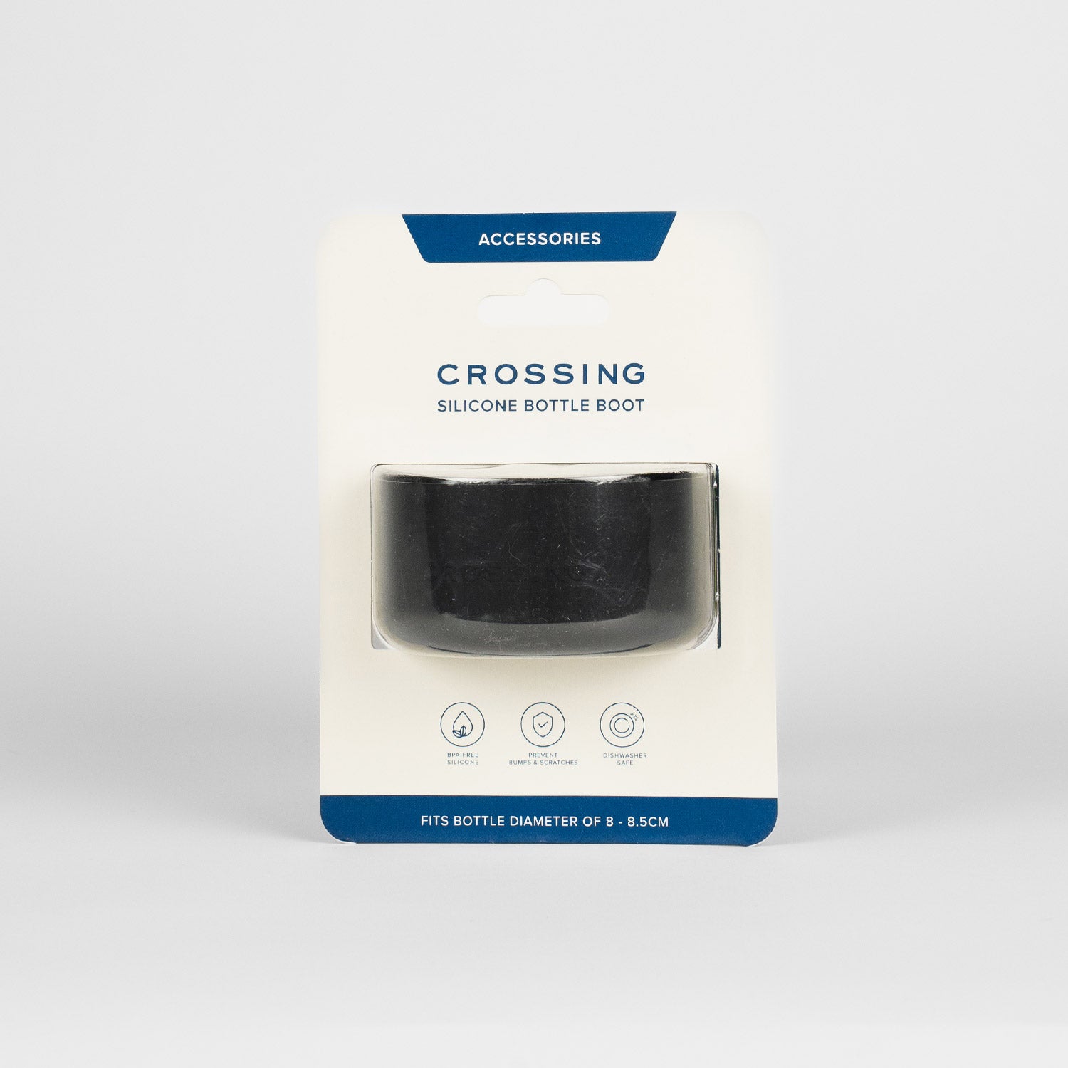 Crossing Silicone Water Bottle Boot - Fits Diameter 8-8.5cm (780ml) Blistered Pack - Black