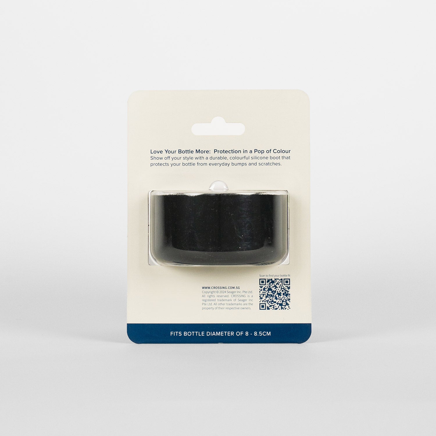 Crossing Silicone Water Bottle Boot - Fits Diameter 8-8.5cm (780ml) Blistered Pack - Black