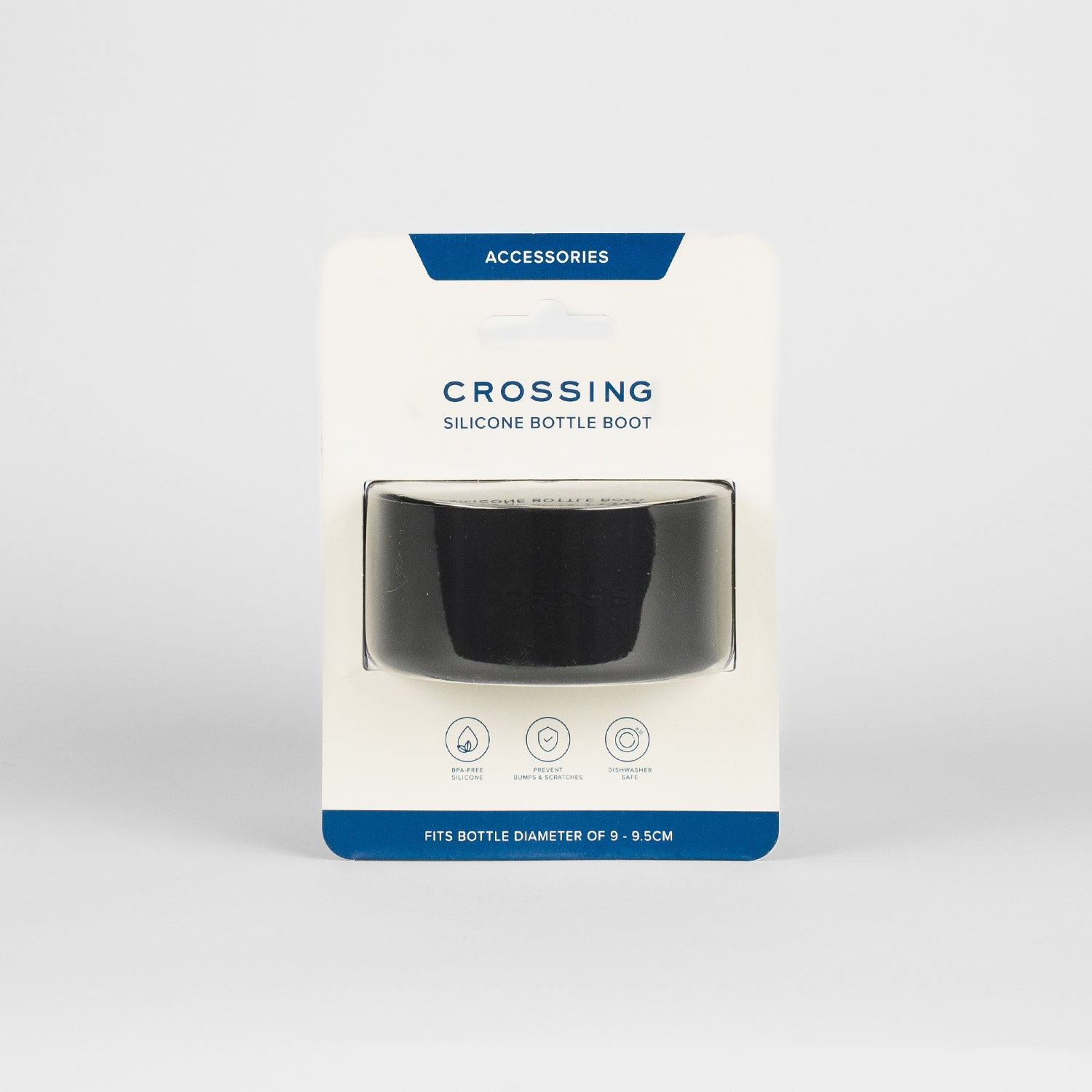 Crossing Silicone Water Bottle Boot - Fits Diameter 9-9.5cm (1100ml) Blistered Pack - Black