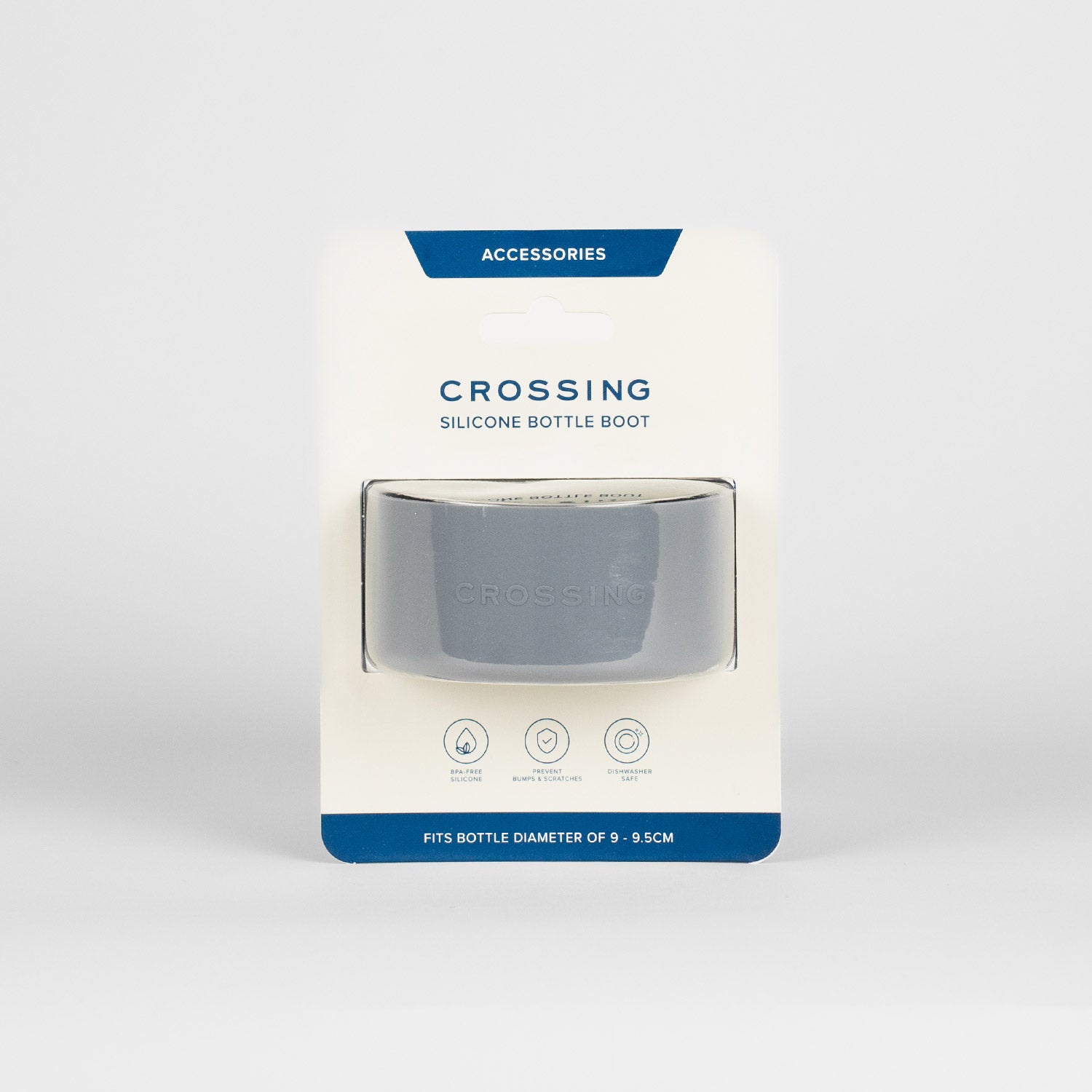 Crossing Silicone Water Bottle Boot - Fits Diameter 9-9.5cm (1100ml) Blistered Pack - Gray