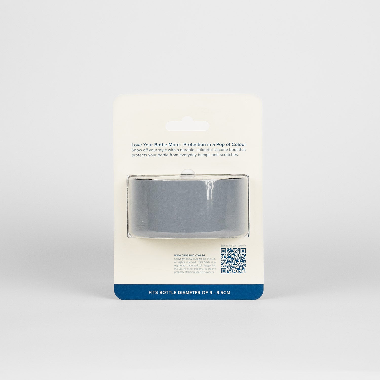 Crossing Silicone Water Bottle Boot - Fits Diameter 9-9.5cm (1100ml) Blistered Pack - Gray