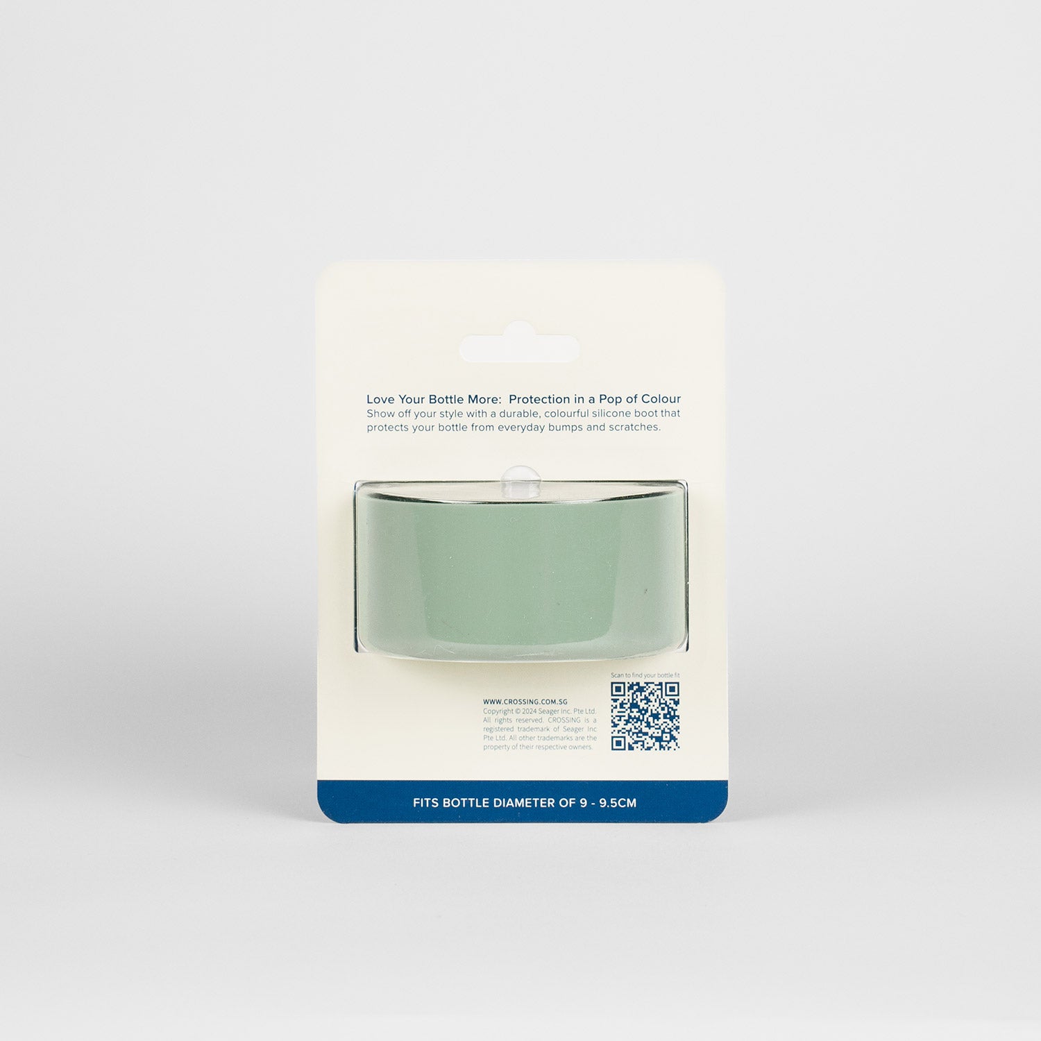 Crossing Silicone Water Bottle Boot - Fits Diameter 9-9.5cm (1100ml) Blistered Pack - Sage Green