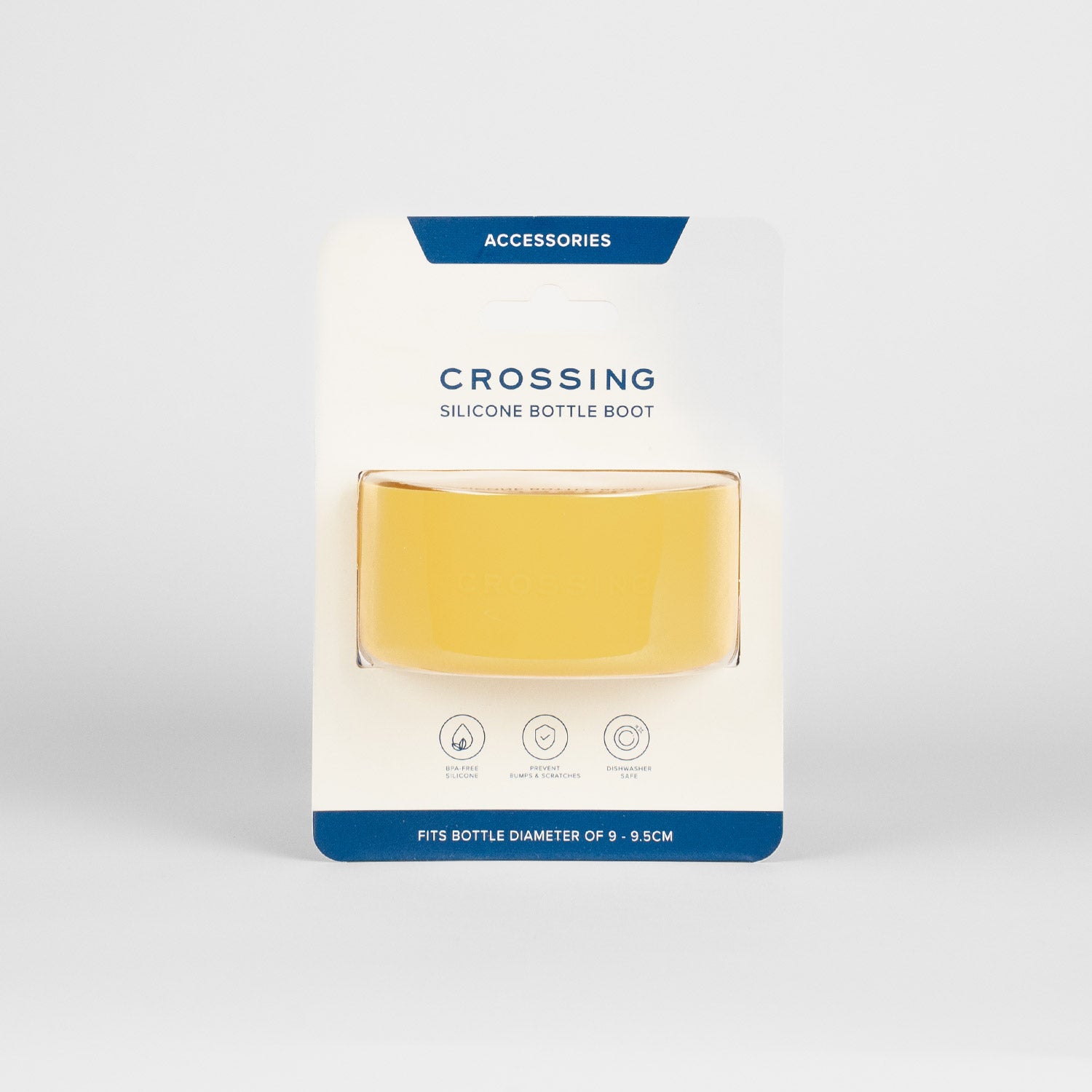 Crossing Silicone Water Bottle Boot - Fits Diameter 9-9.5cm (1100ml) Blistered Pack - Yellow