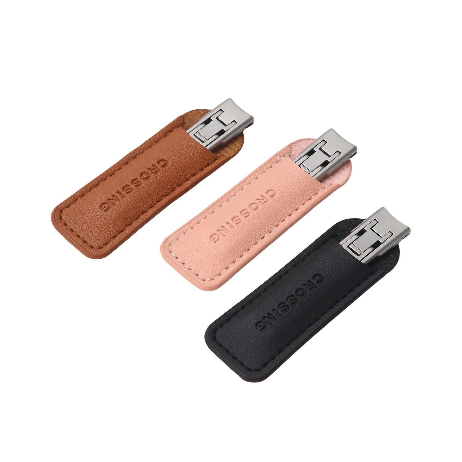 Crossing Compact Travel Stainless-Steel Nail Clippers With Pouch V2 - Pink