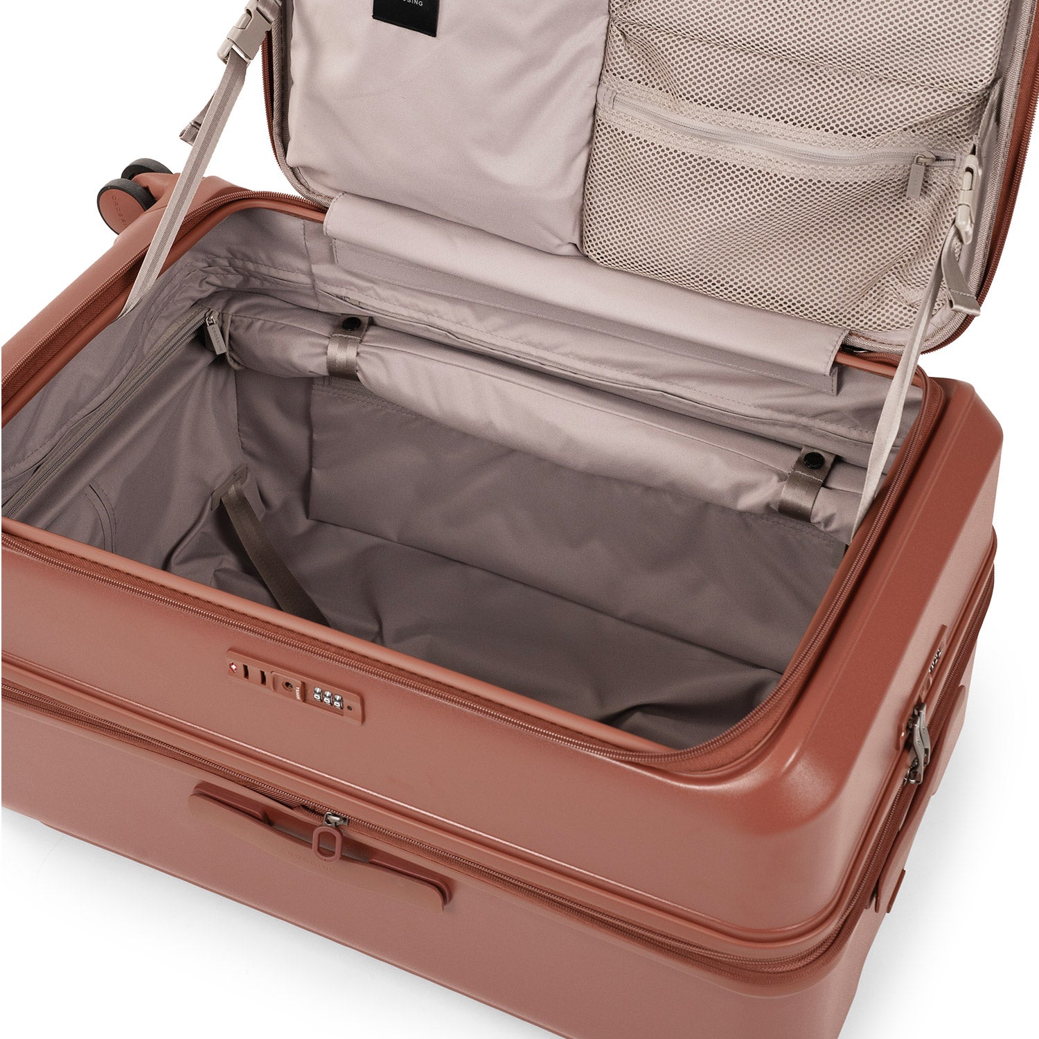 CROSSING INVI TRUNK 30" Large Expandable Luggage With Front & Middle Access - Brick