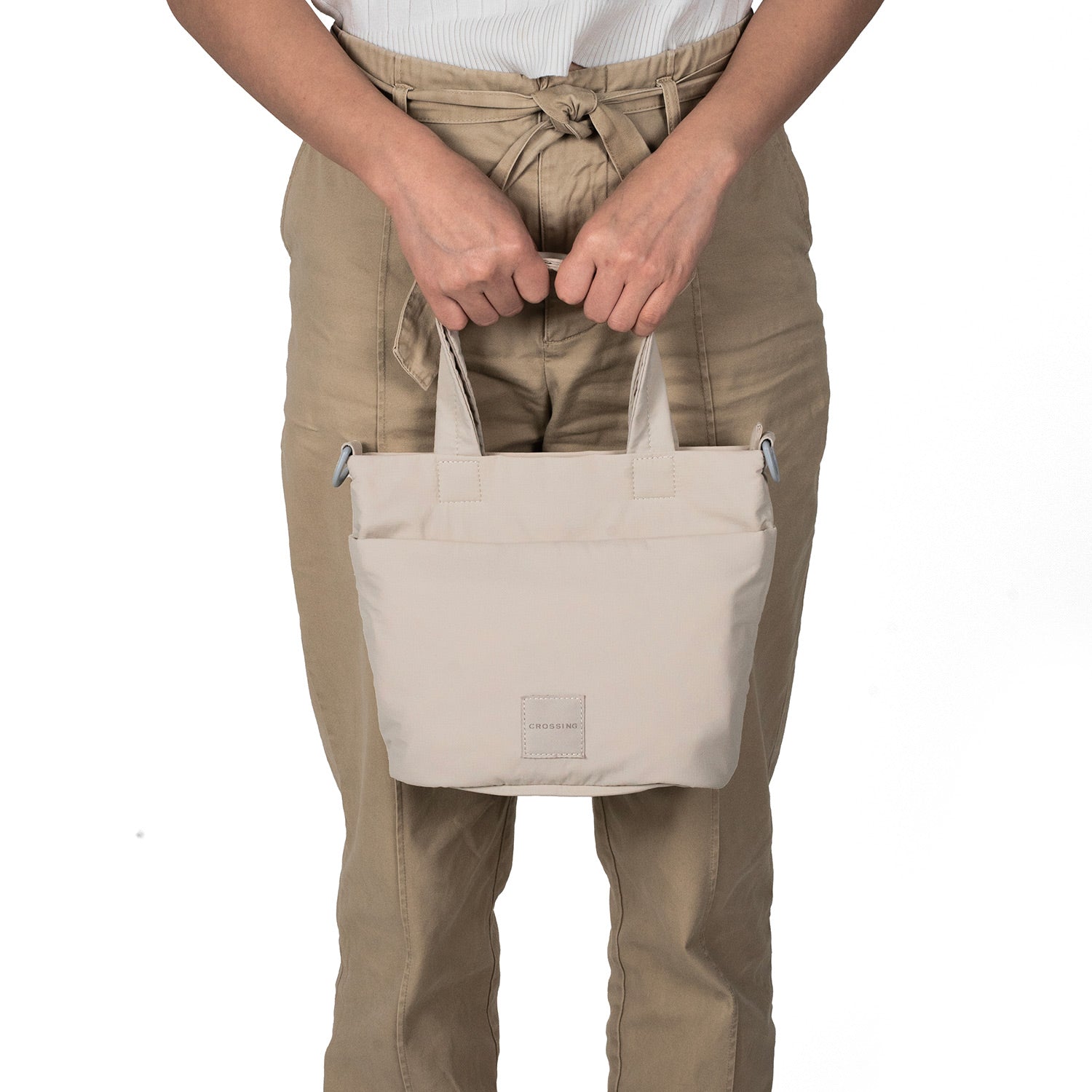 Crossing Jill Anti-Theft RFID Dual Carry Crossbody Bag - Beige