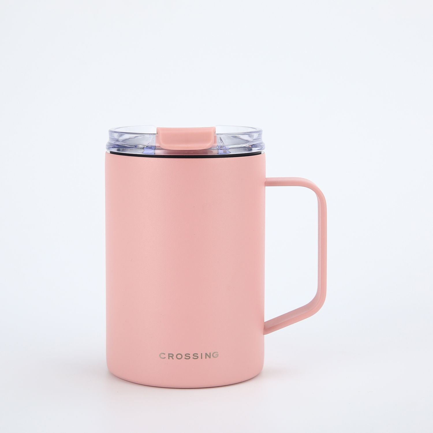 Crossing Neo Insulated S/S Leakproof Ceramic Mug W Handle And Lid 400ml - Dusty Rose (Pink)