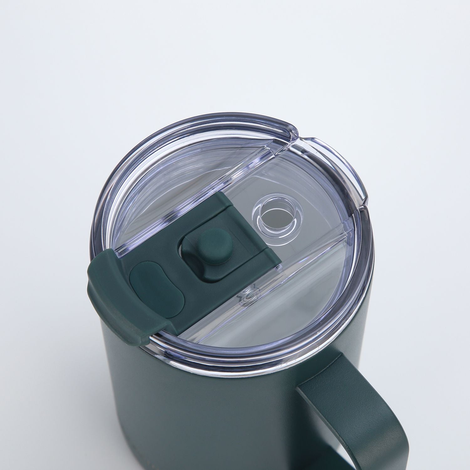 Crossing Neo Insulated S/S Leakproof Ceramic Mug W Handle And Lid 400ml - Squash (Dark Green)