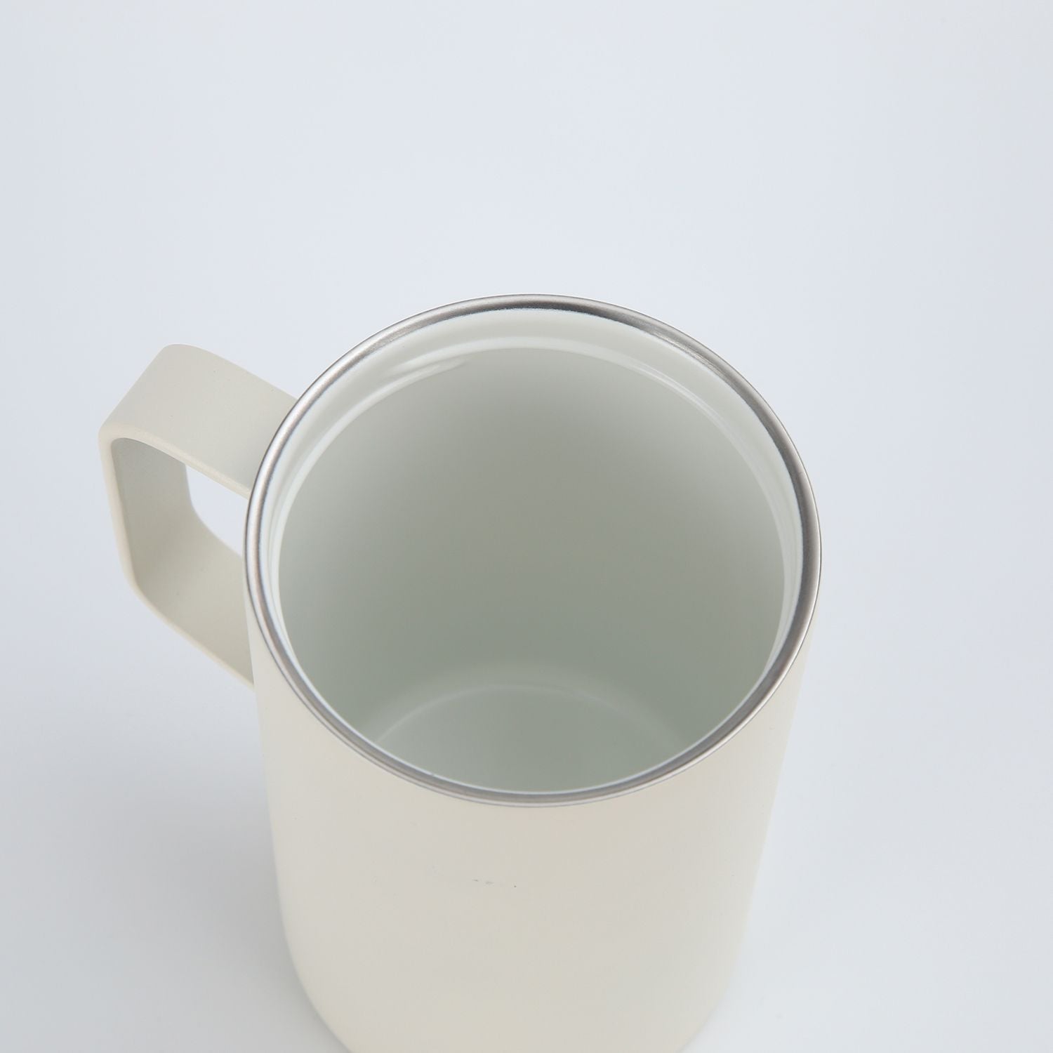 Crossing Neo Insulated S/S Leakproof Ceramic Mug W Handle And Lid 500ml - Cotton (White)