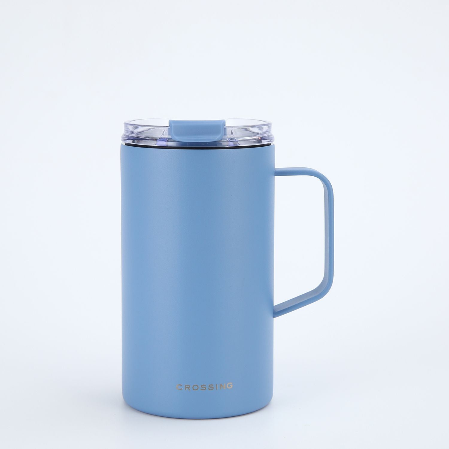 Crossing Neo Insulated S/S Leakproof Ceramic Mug W Handle And Lid 500ml - Heirloom Blue (Light Blue)