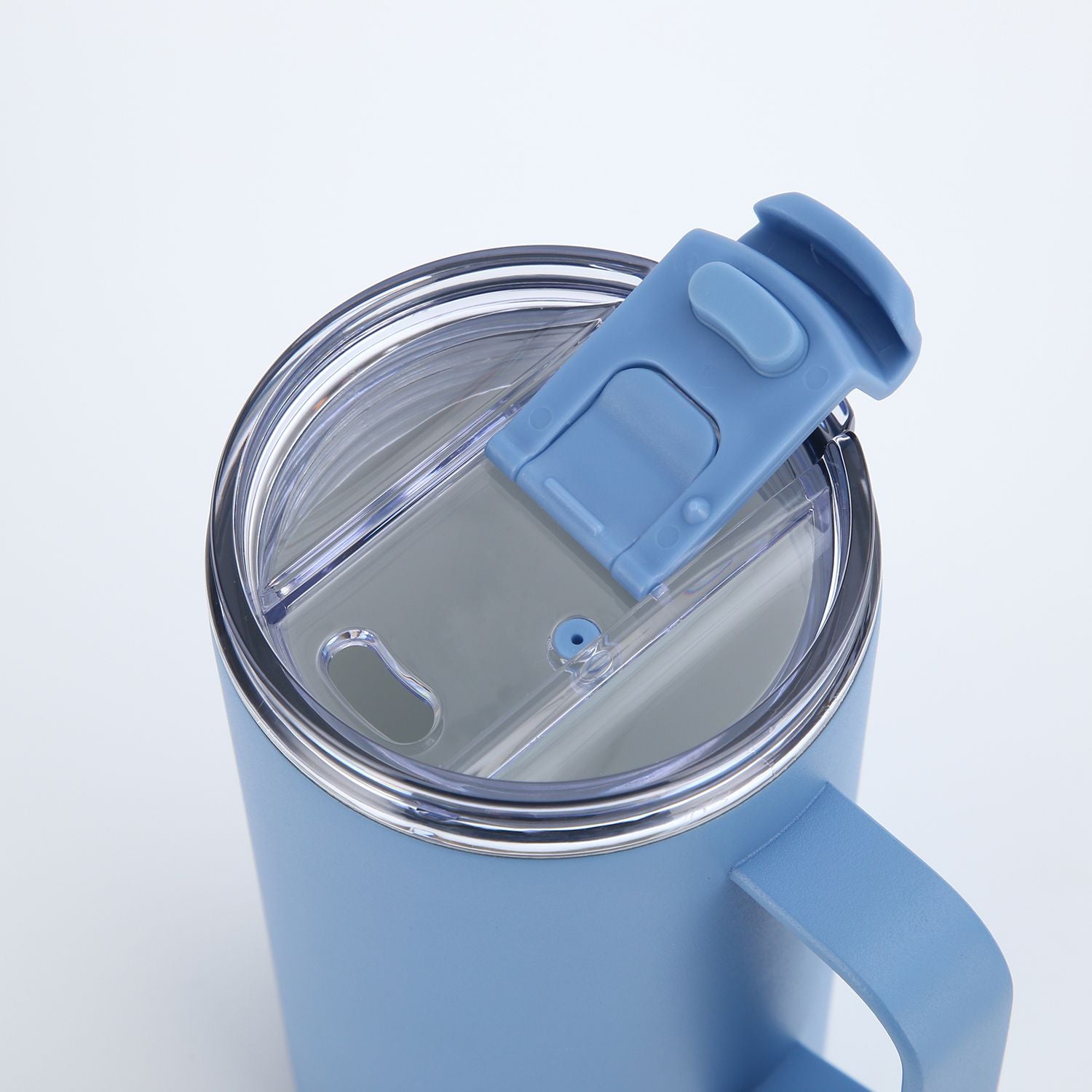 Crossing Neo Insulated S/S Leakproof Ceramic Mug W Handle And Lid 500ml - Heirloom Blue (Light Blue)