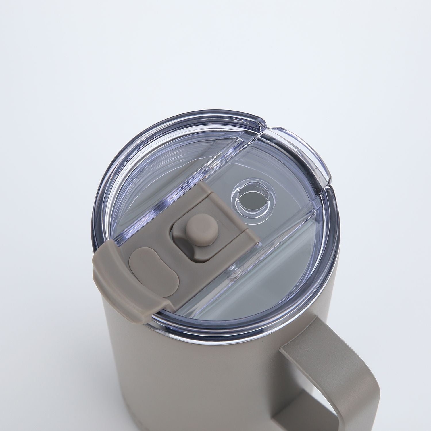 Crossing Neo Insulated S/S Leakproof Ceramic Mug W Handle And Lid 500ml - Latte (Light Grey)
