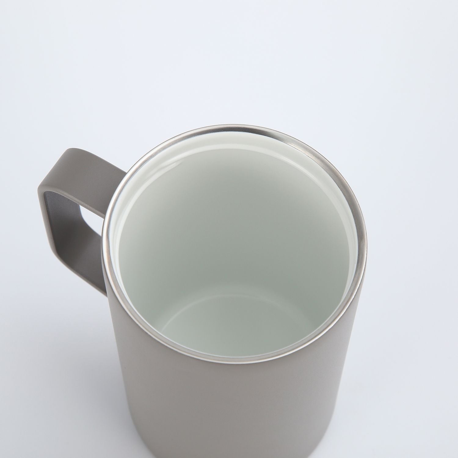 Crossing Neo Insulated S/S Leakproof Ceramic Mug W Handle And Lid 500ml - Latte (Light Grey)