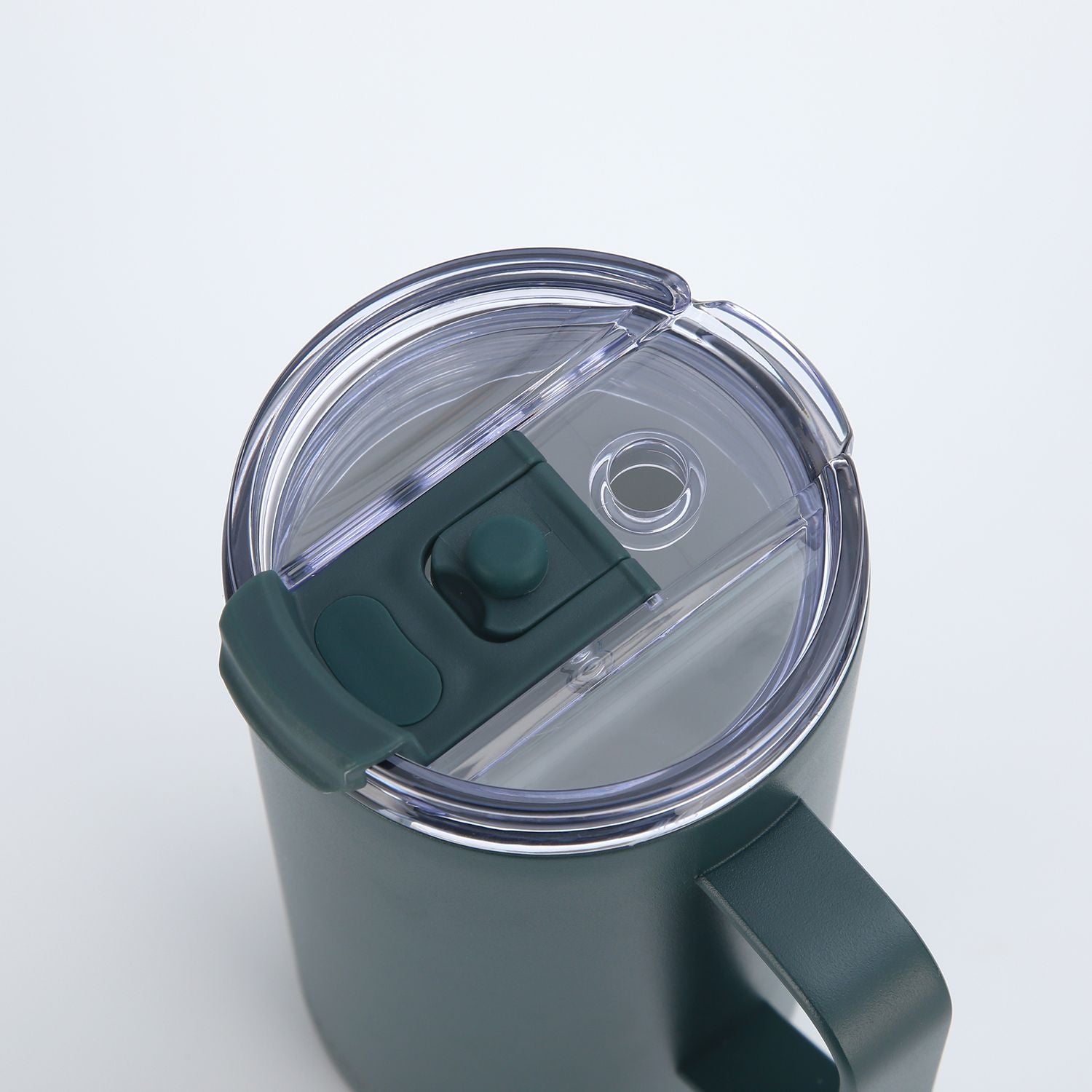 Crossing Neo Insulated S/S Leakproof Ceramic Mug W Handle And Lid 500ml - Squash (Dark Green)