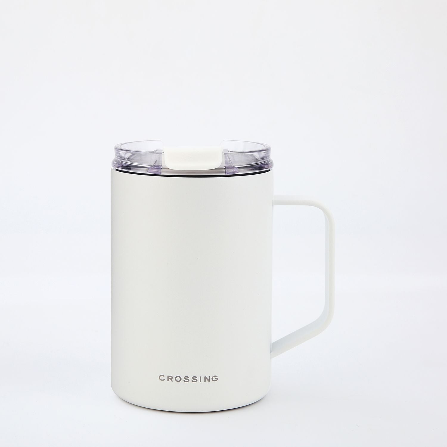 Crossing Neo V2 Insulated S/S Leakproof Lid Ceramic Mug W Handle And Silicone Base 400ml - Frost White