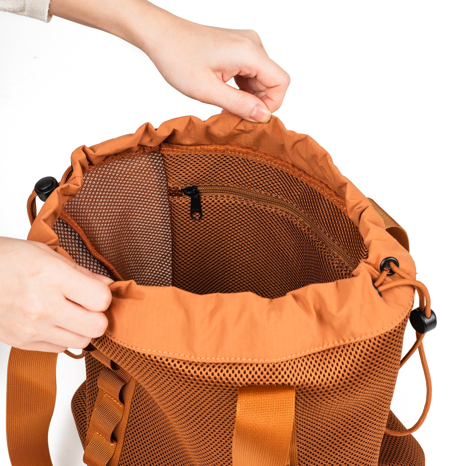 Crossing Noa Drawstring Mesh Tote Bag - Orange