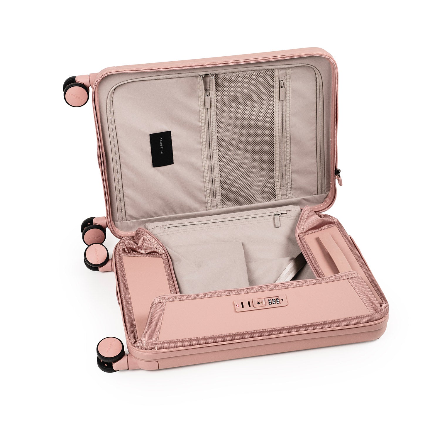 Crossing Ori Collapsible Polycarbonate Carry On 20" Luggage - Rose Quartz