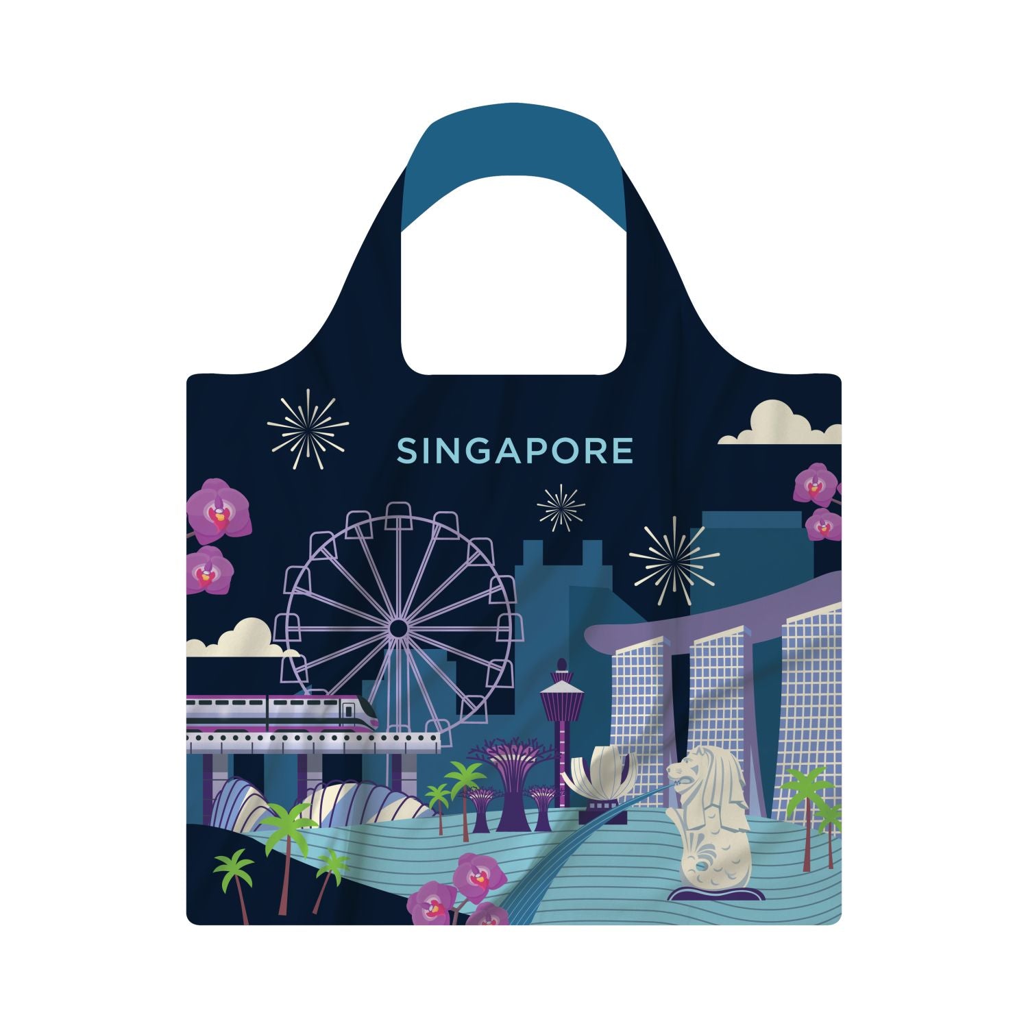 Crossing Recycled Foldable Tote Bag - Celebration Singapore