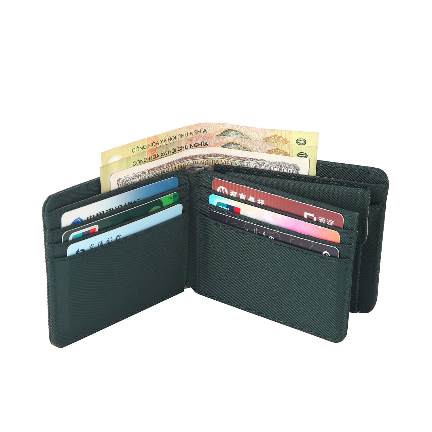 Crossing RFID Bifold Wallet with Coin Pocket & Card Flap V2 - Green