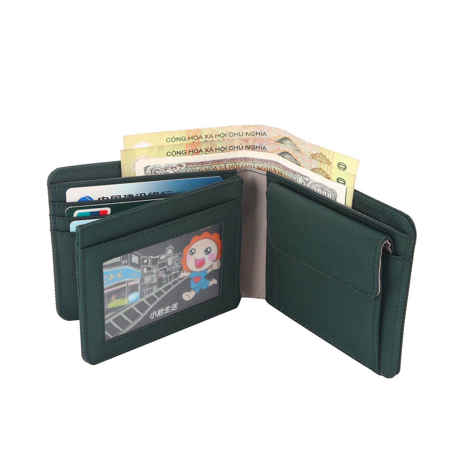 Crossing RFID Bifold Wallet with Coin Pocket & Card Flap V2 - Green