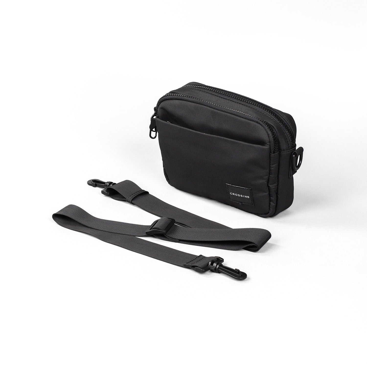 Crossing Sam Anti-Theft RFID Crossbody Bag - Black