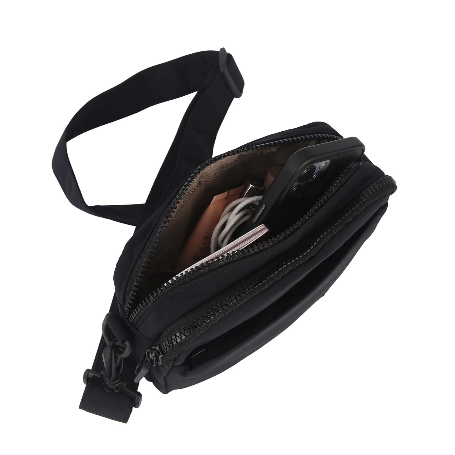 Crossing Sam Anti-Theft RFID Crossbody Bag V2 - Black
