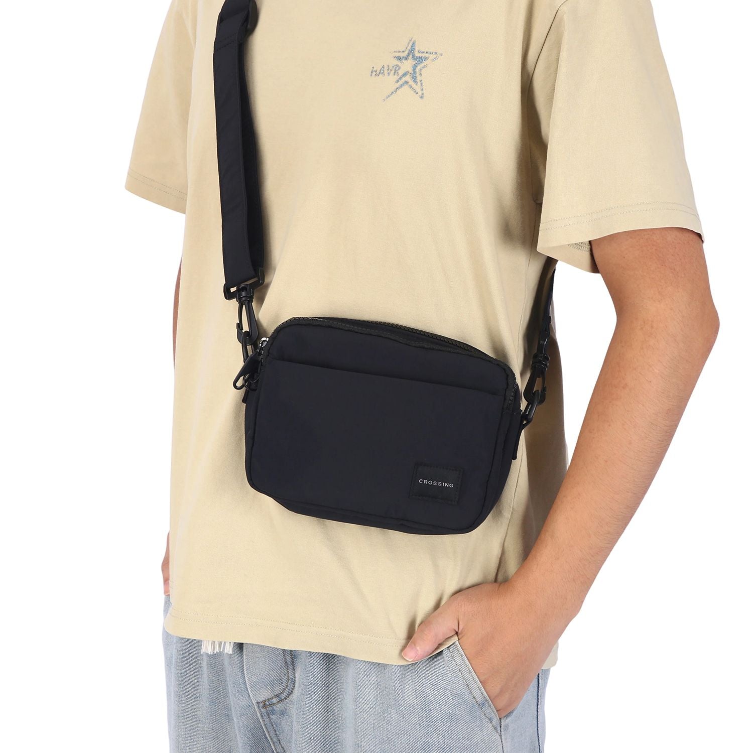 Crossing Sam Anti-Theft RFID Crossbody Bag V2 - Black