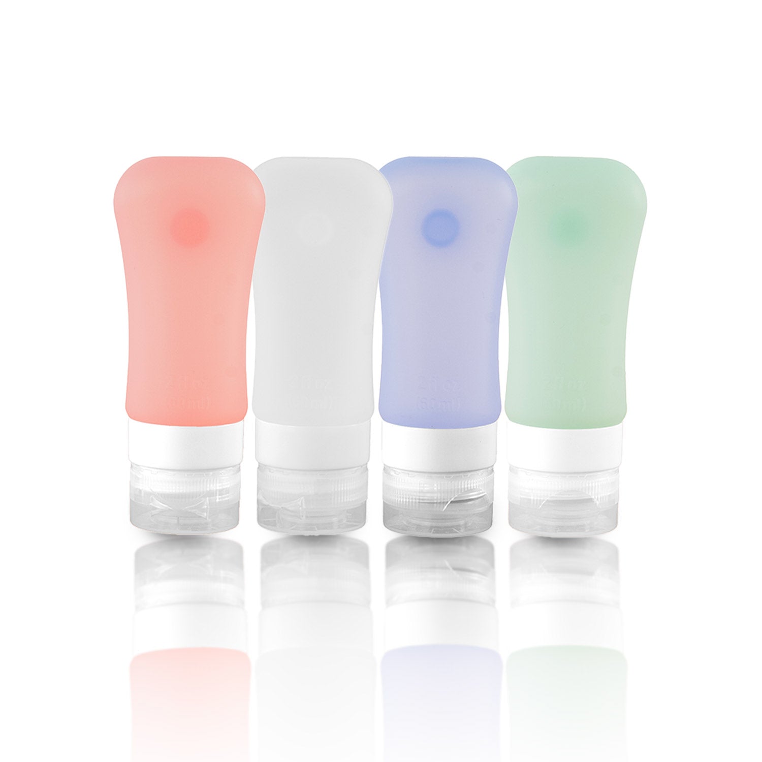 Crossing Silicone Leak Proof TSA Approved Travel Size Bottles 60ml (4 Pack) - Assorted