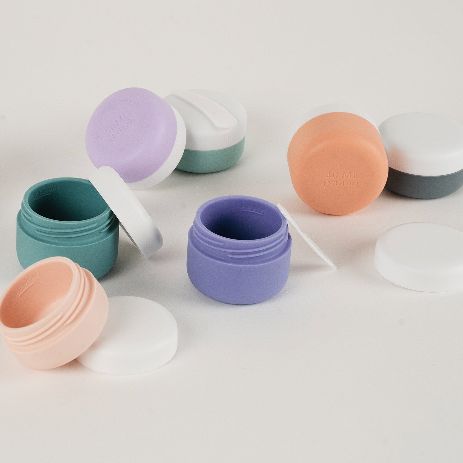 Crossing Silicone Leak Proof TSA Approved Travel Size Cream Jar 30/40 ml (2 Pack) - L.Purple/Lilac